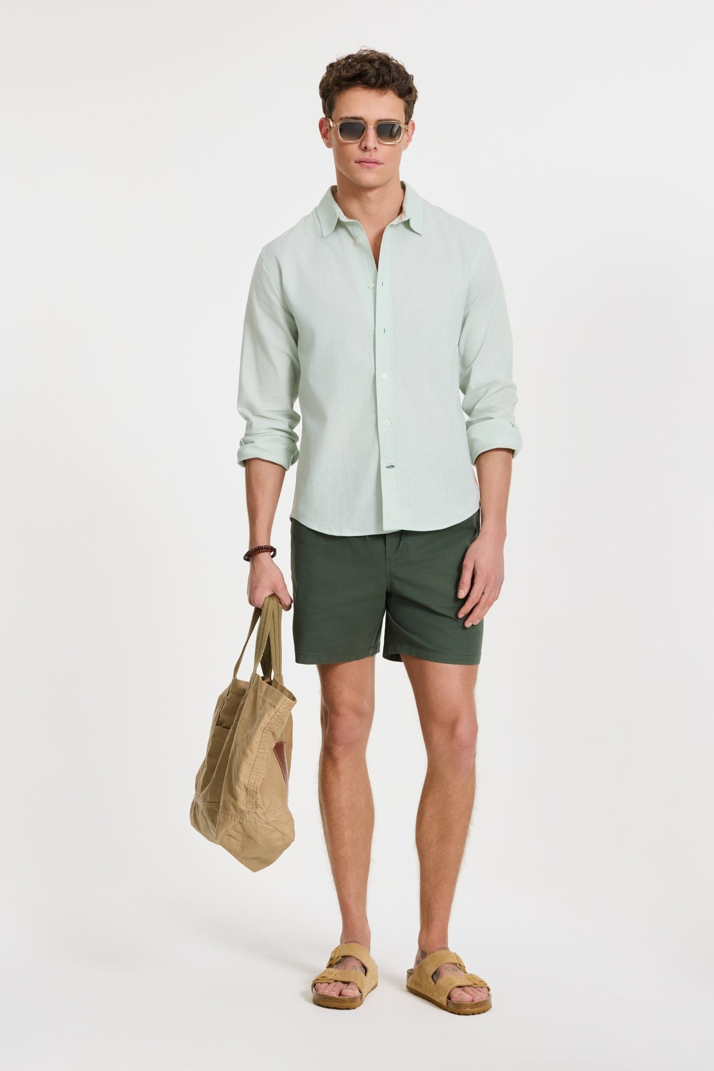 RICK LINEN LONG SLEEVE SHIRT SOLID GREEN SEAFOAM 5