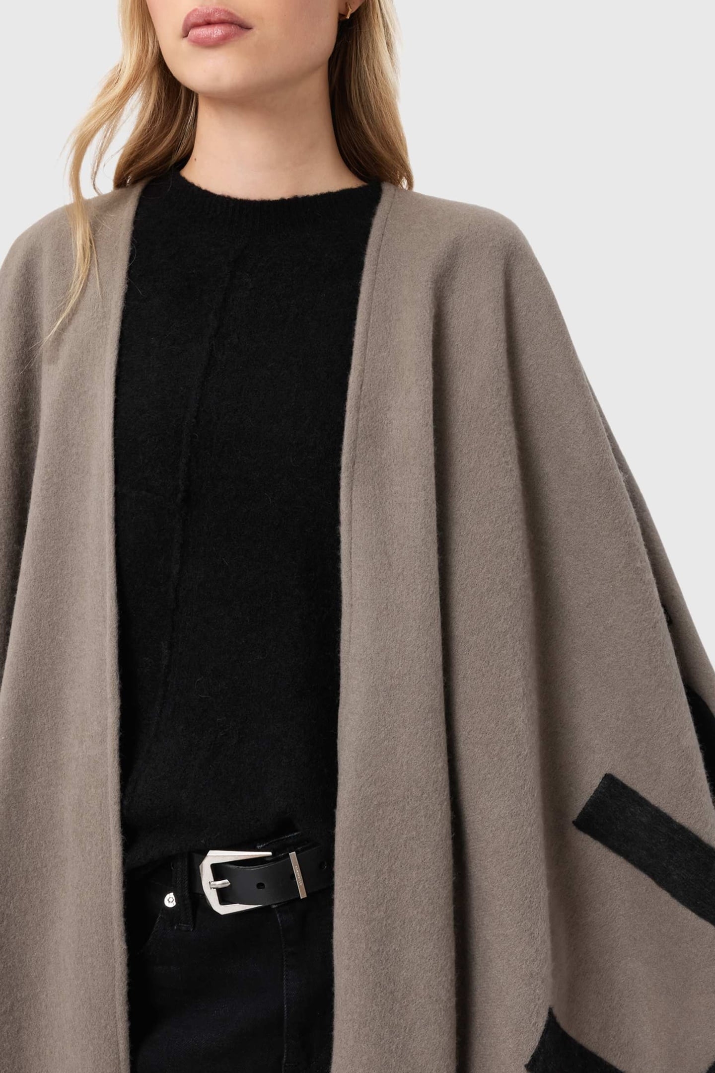 BRONWEN RUANA DESERT TAUPE GREY 1