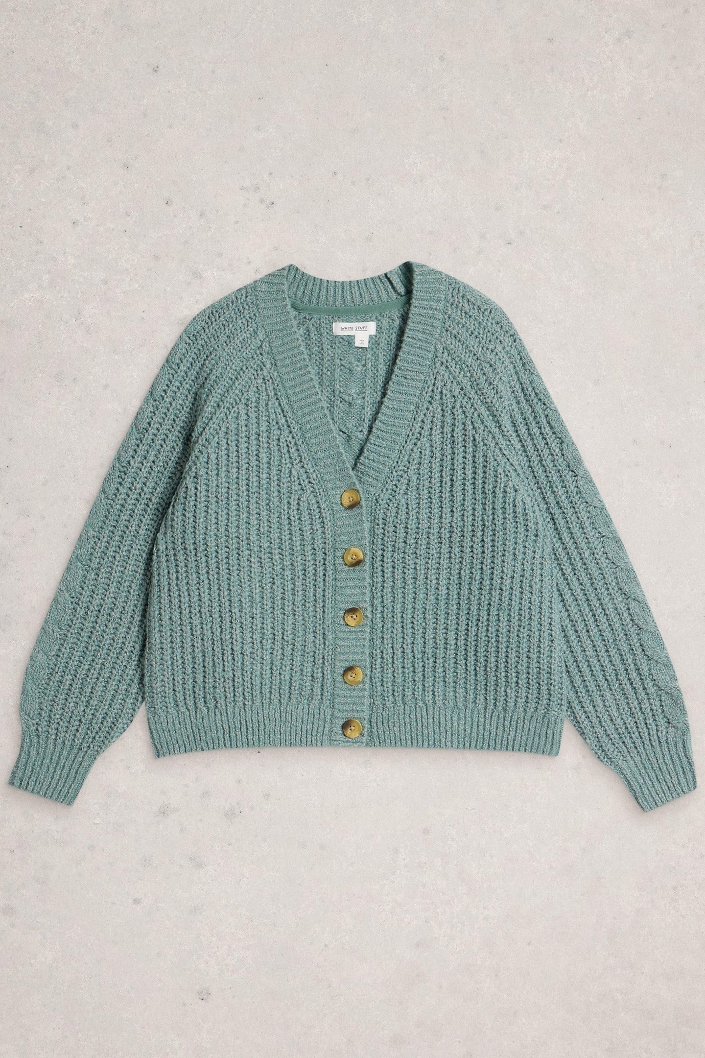 SALLY SLUB CARDIGAN DUSTY GREEN 2