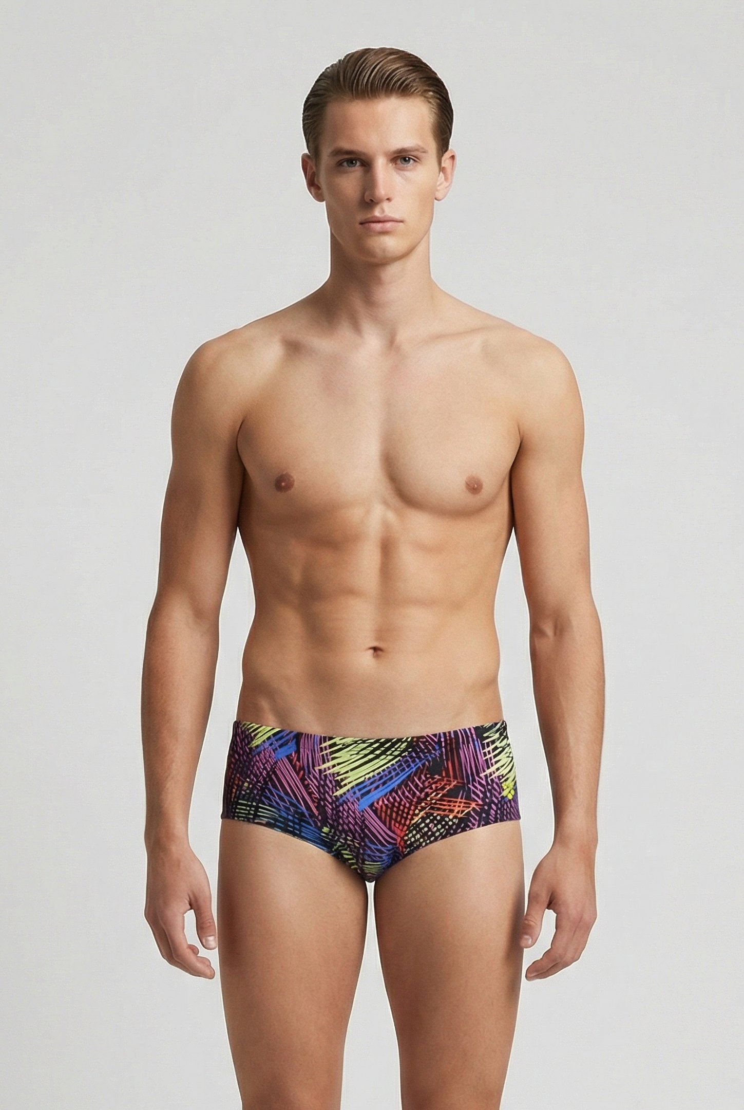 MEN'S ARENA ENERGY SWIM LOW WAIST SHORT BLACK MULTI 1