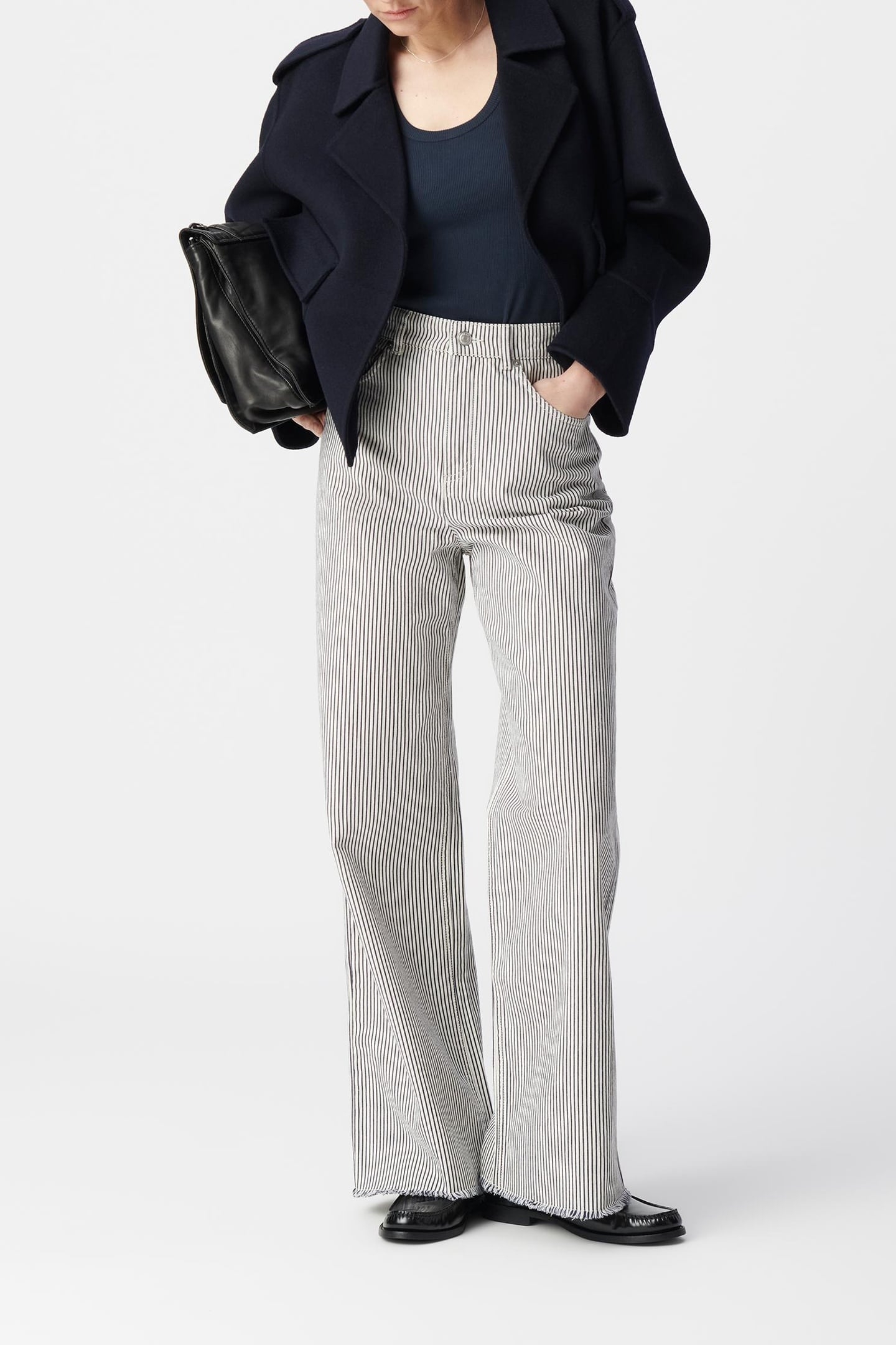 EDIE WIDE-LEG JEANS, WHITE, FINE STRIPE PATTERN 3