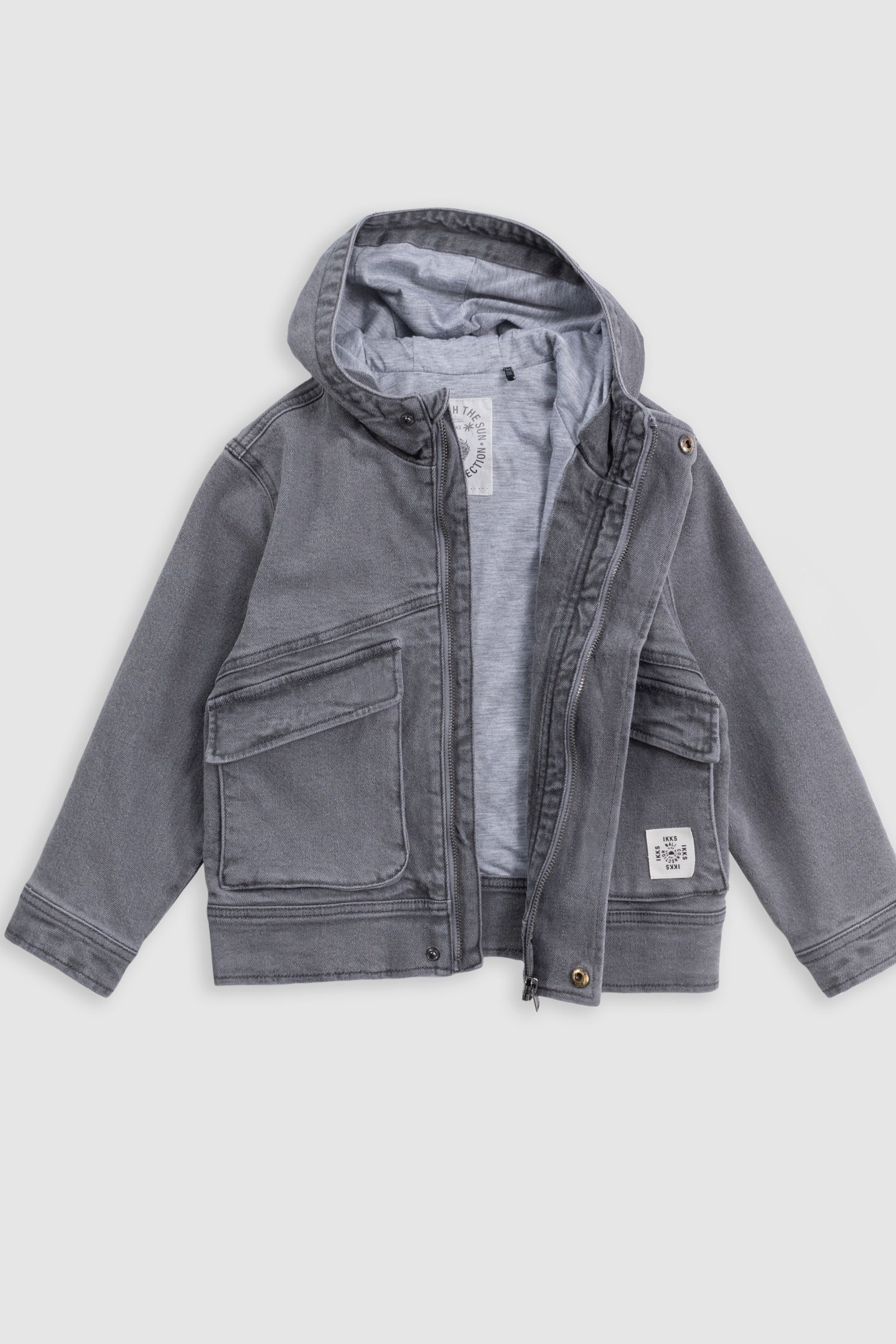 GREY DENIM JACKET WITH HOOD 3