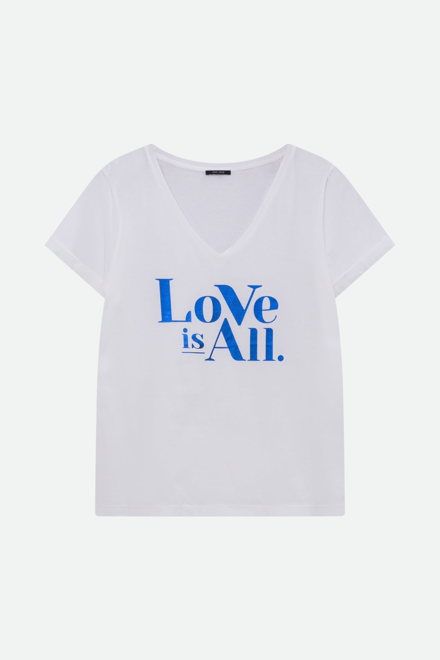 MARCO - METALLIC BLUE MESSAGE WHITE T-SHIRT 1
