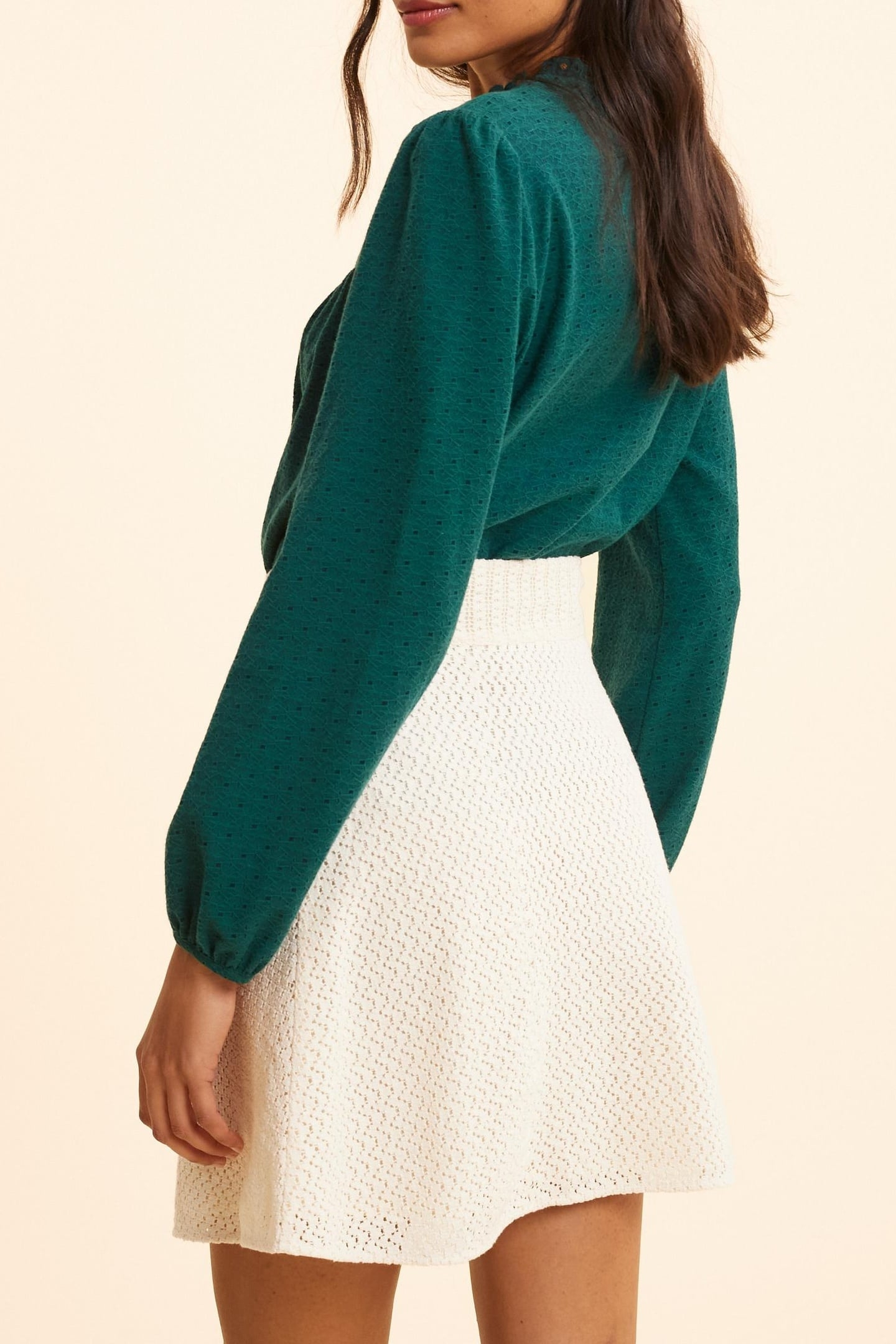 SHORT ECRU LACE SKIRT ECRU 4