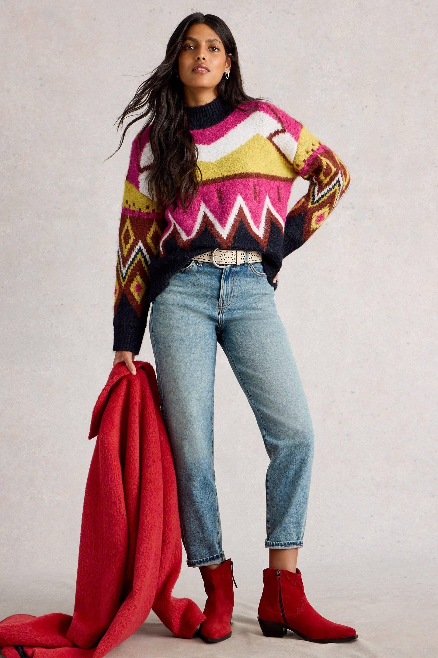 ALICE ABSTRACT JUMPER GREY MULTI 1