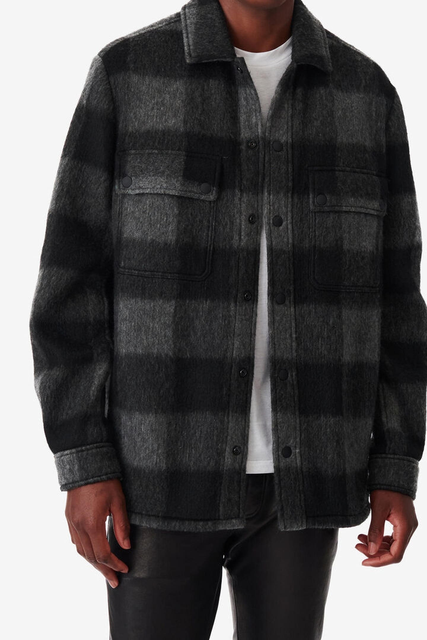 ILARIO OVERSHIRT BLACK/DARK GREY 1