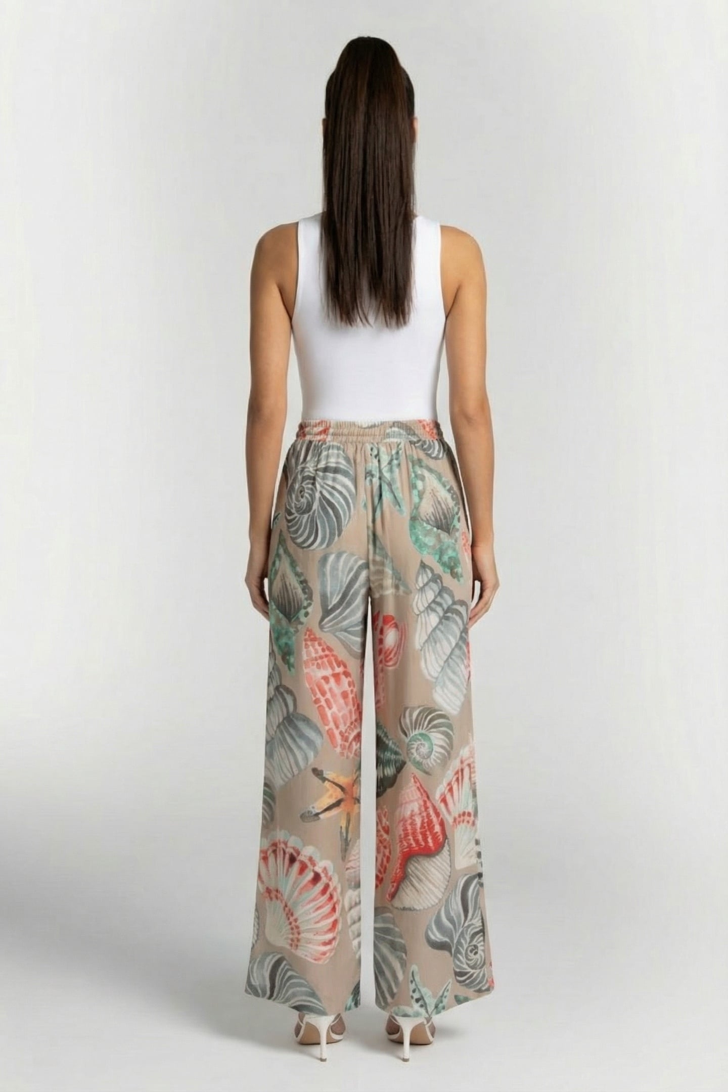 PANTS BREEZER IN FEATHER GREY WITH OCEAN TREASURES XL PRINT 2