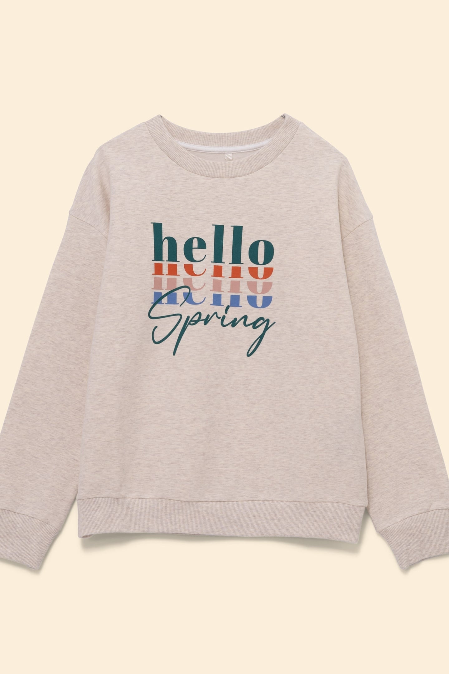 ECRU SWEATSHIRT WITH MULTICOLORED MESSAGE ECRU 5