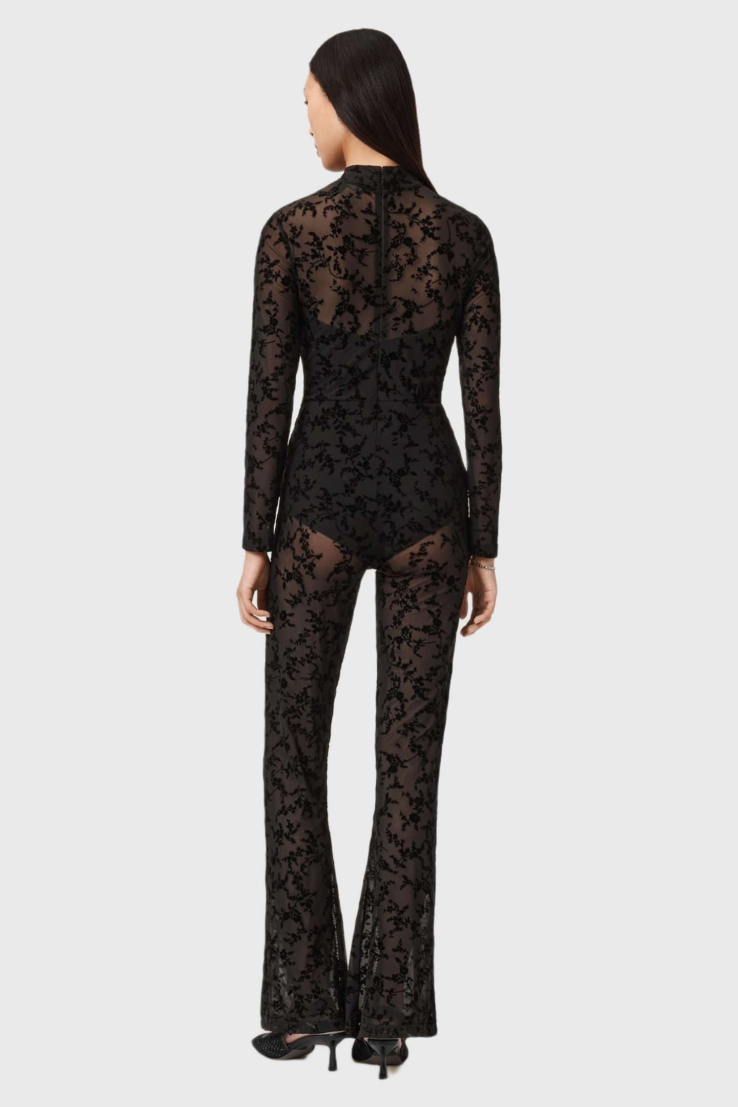 RYLEE FLOCK CATSUIT BLACK 4