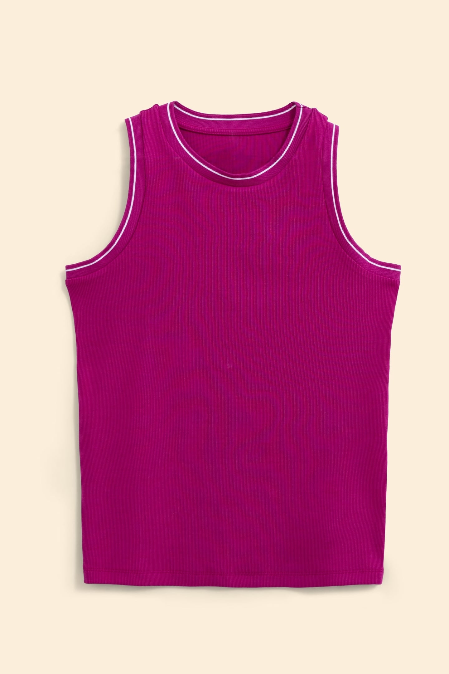 SLEEVELESS TANK TOP FUSHIA STRIPED RIBBING VIOLINE 4