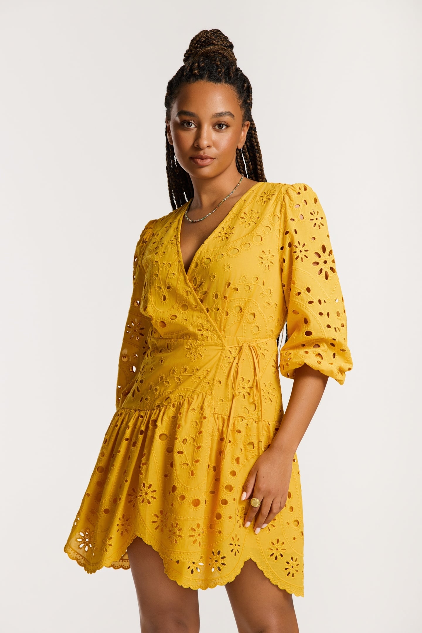 JOELLE DRESS PAISLEY BRODERIE YELLOW PAISLEY BRODERIE 3