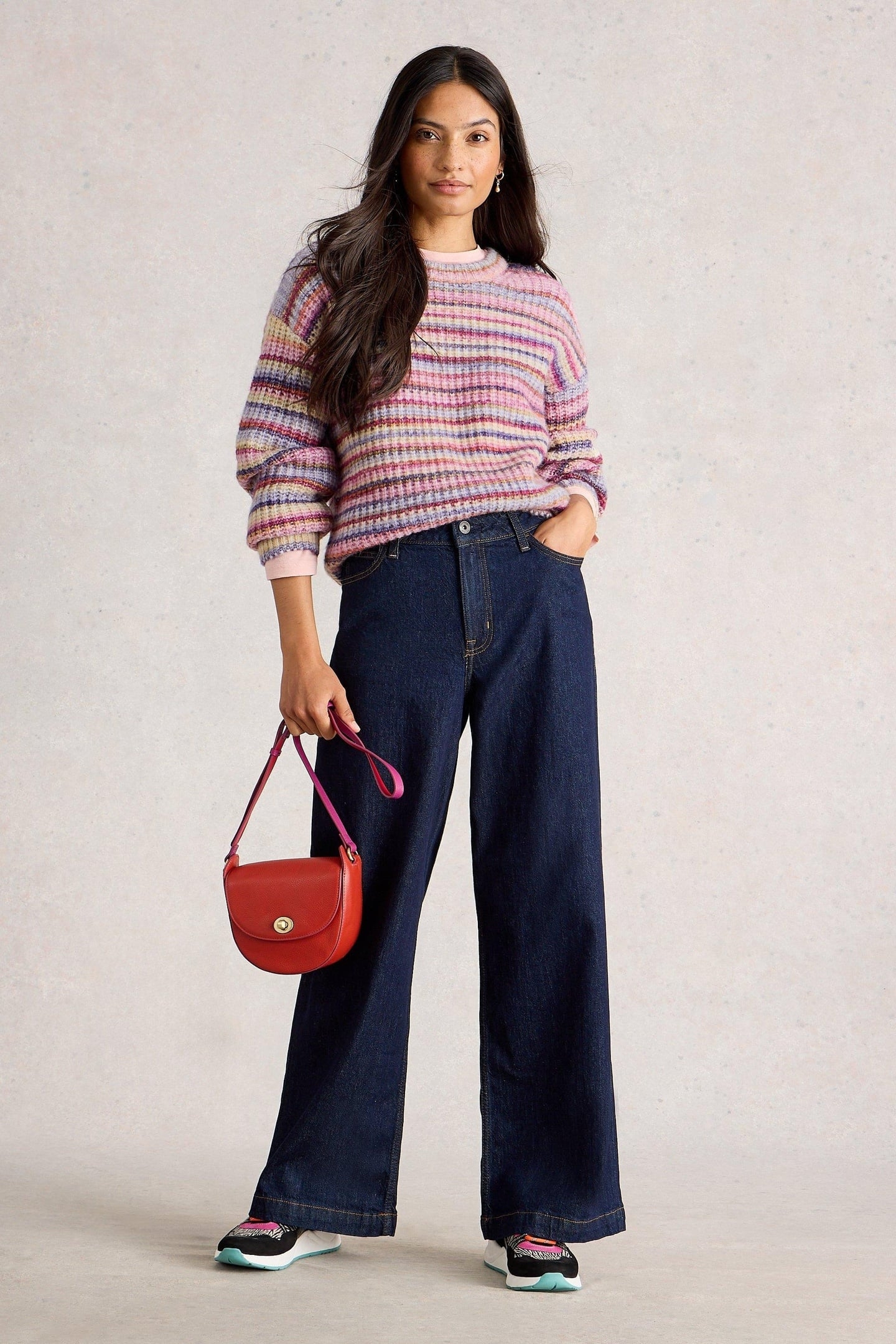 SUZANNA SPACEDYE JUMPER PINK MULTI 1