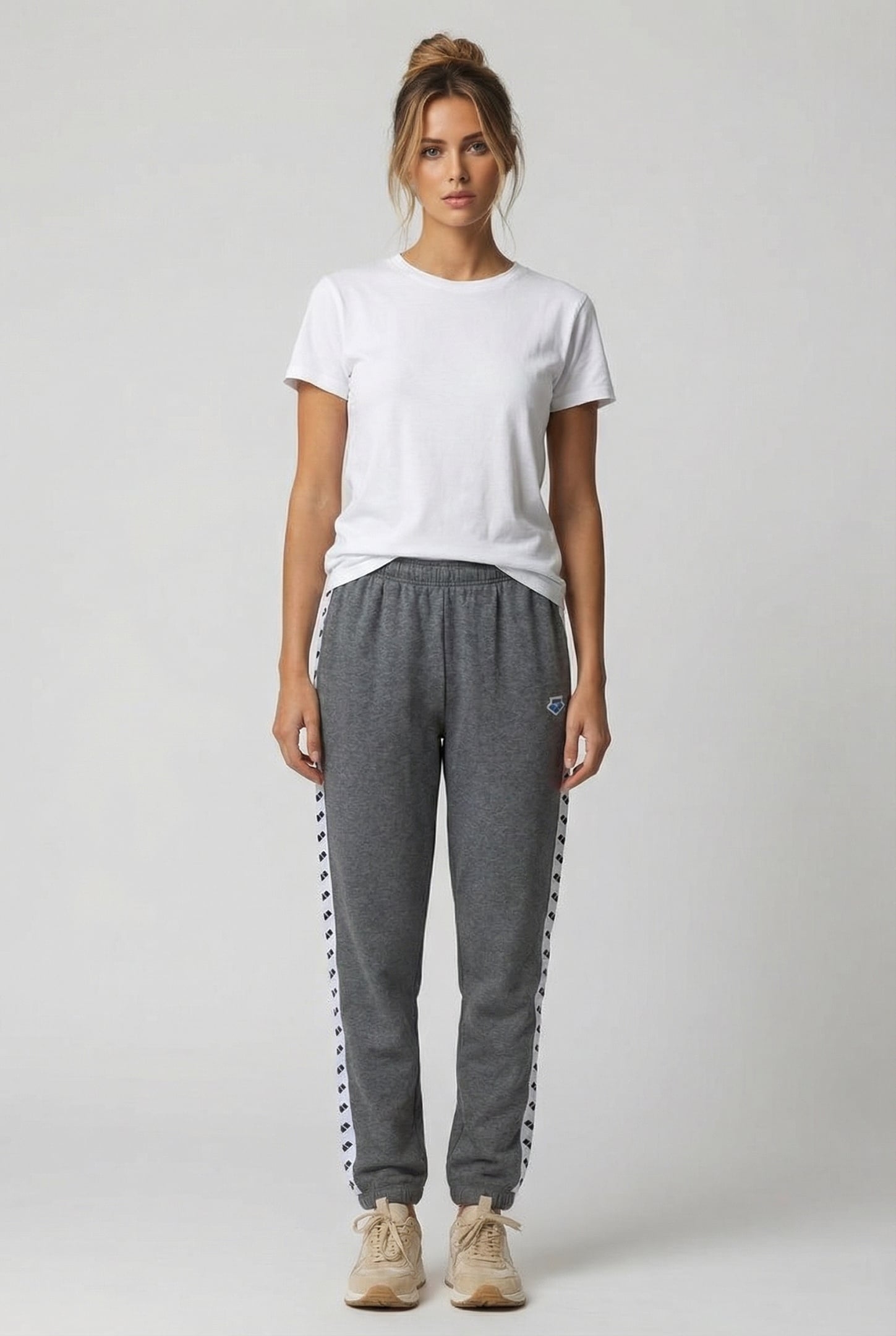 UNISEX ARENA ICONS PANT SOLID DARKGREY MELANGE-WHITE-BLA 1