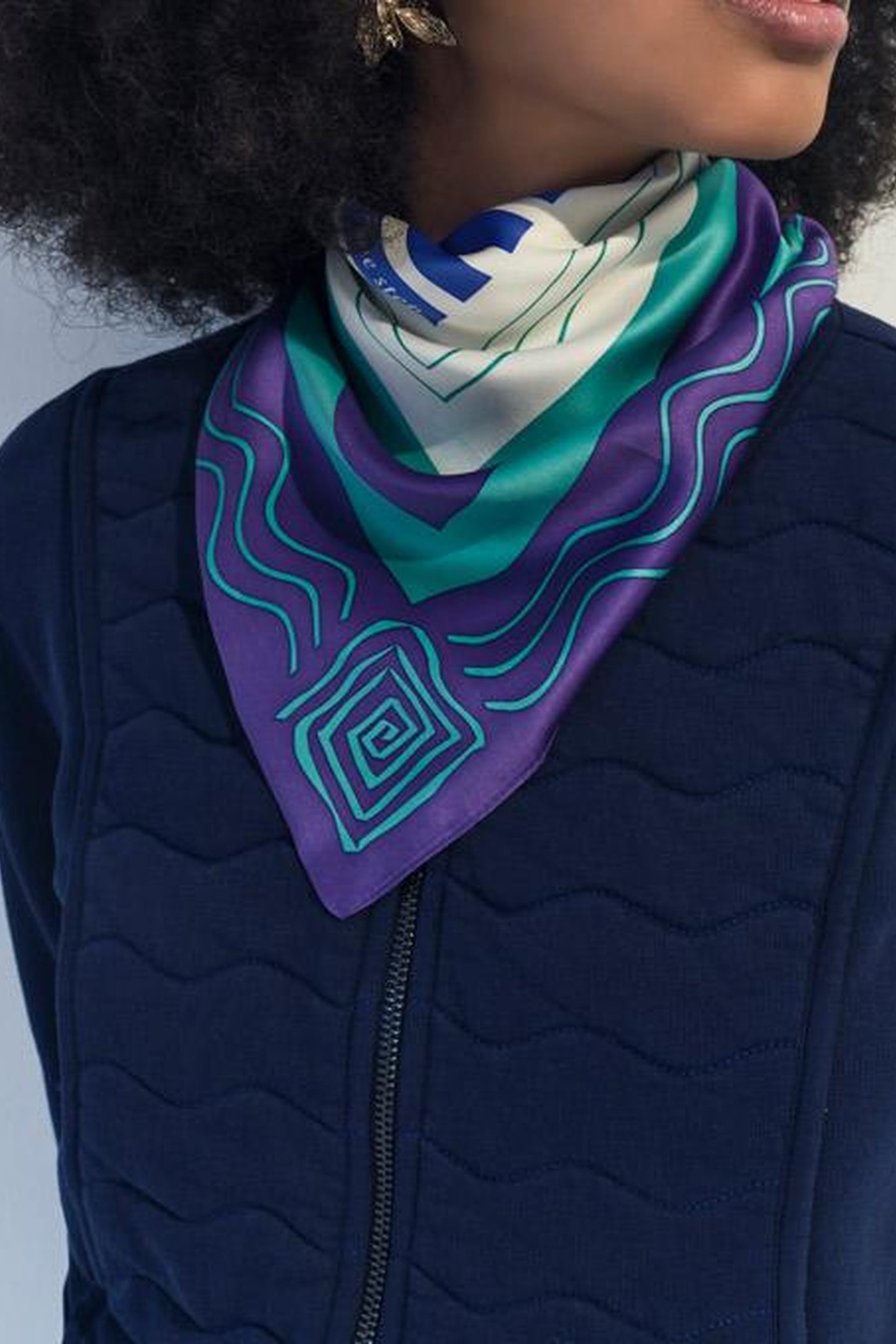 AURORA - GEOMETRIC ARTY VISUAL PURPLE SCARF 2