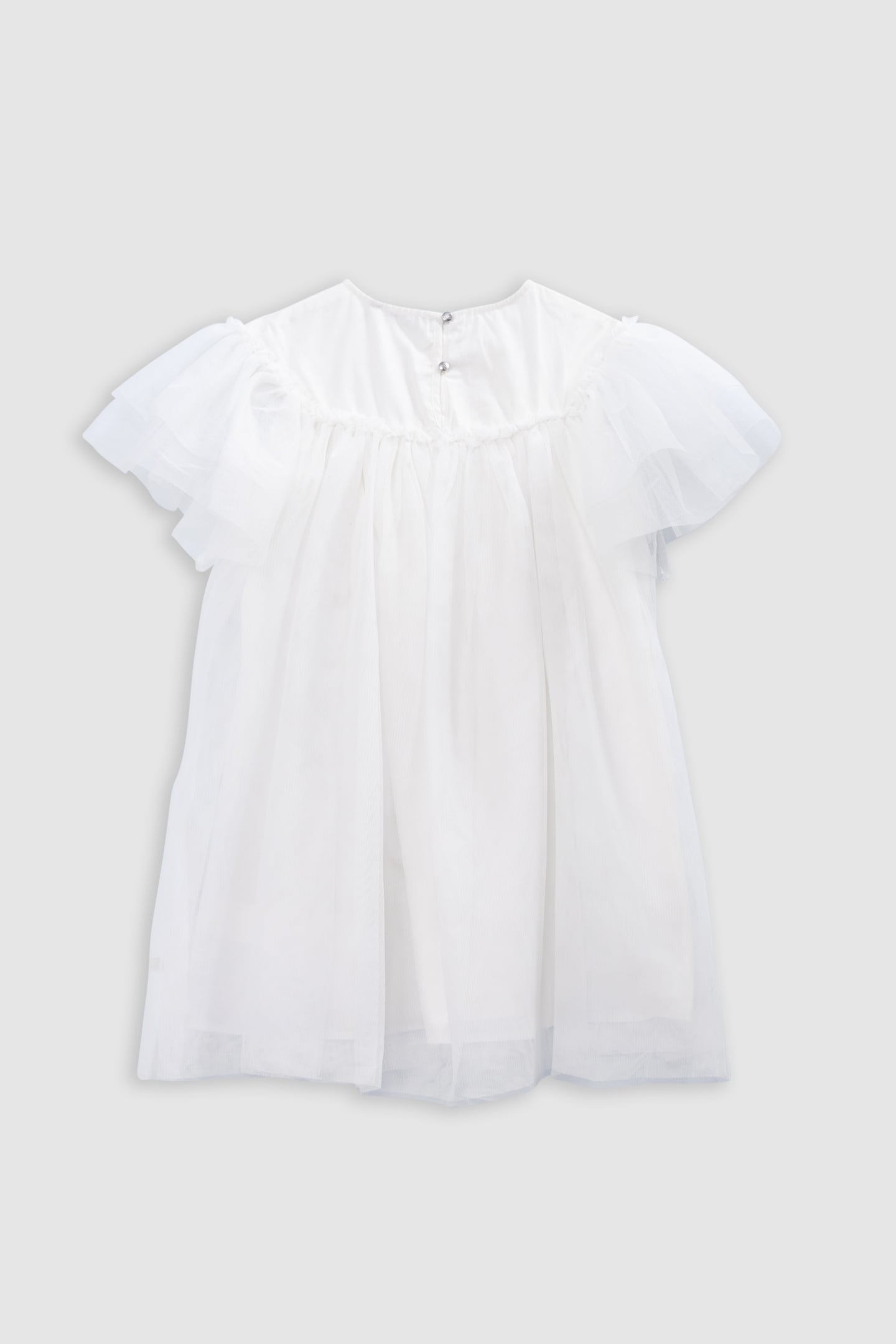 WHITE TULLE DRESS WITH SILVER EMBROIDERY 2