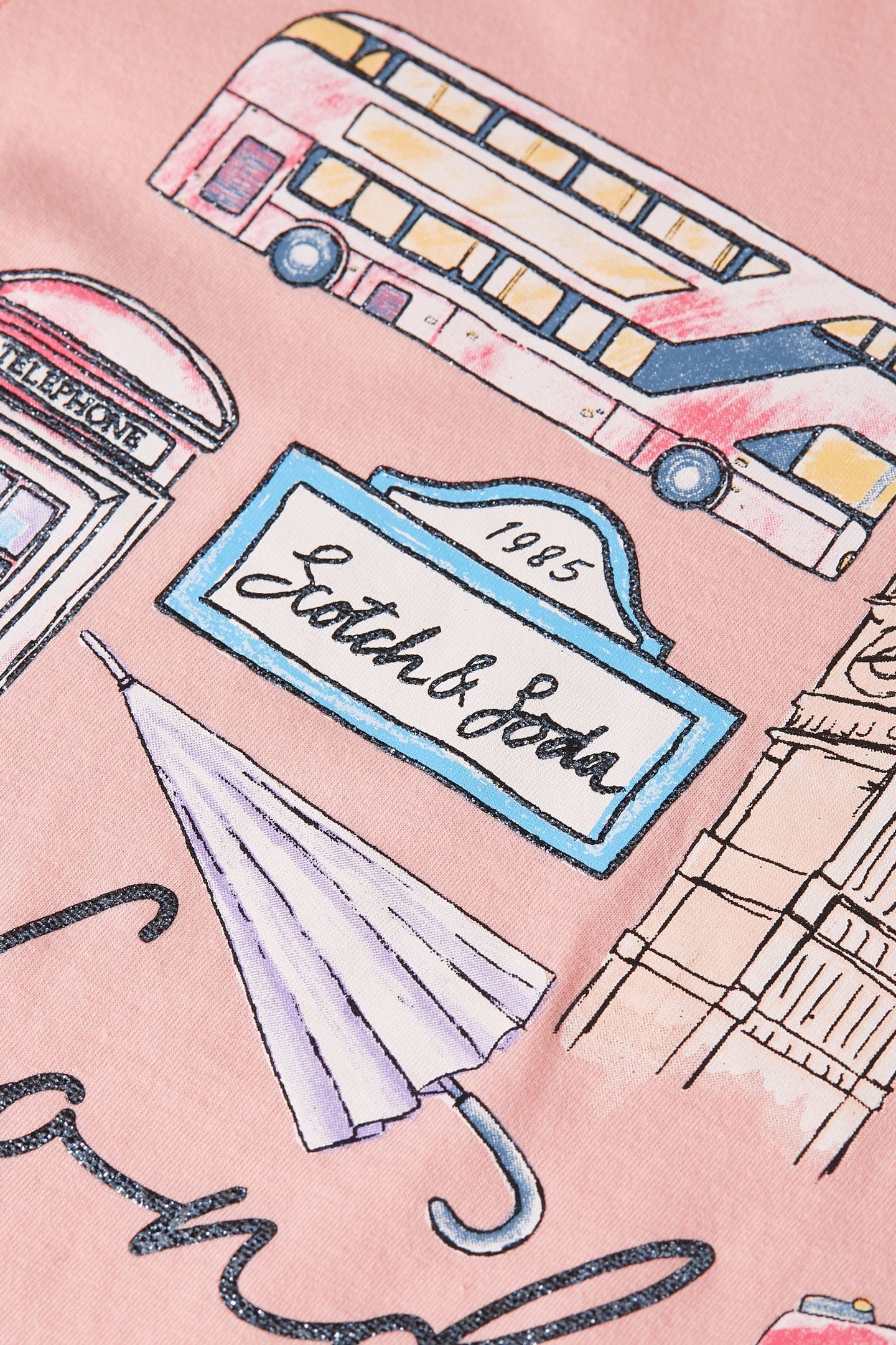 GIRLS LONDON GRAPHIC TEE MEDIUM PINK 3