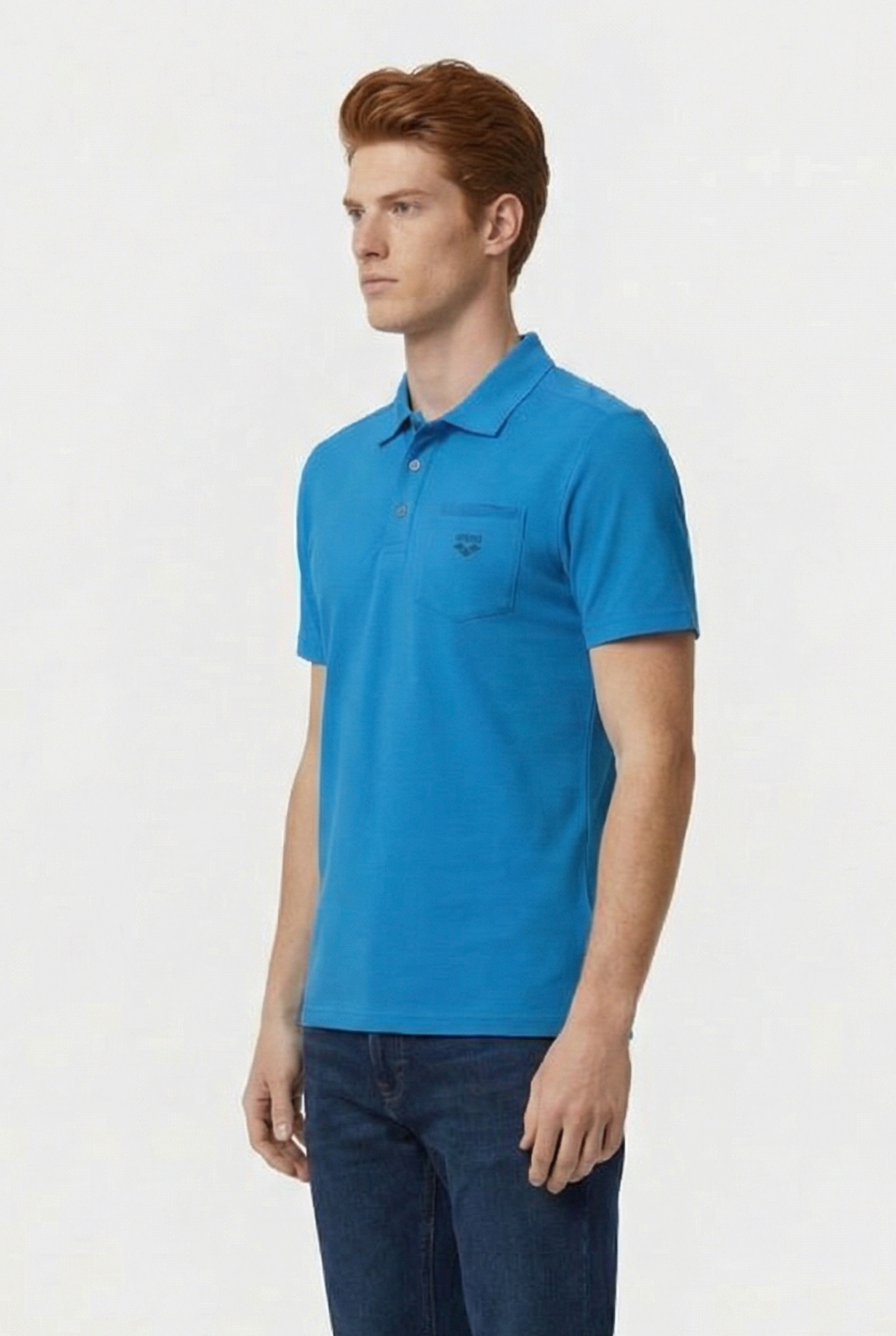 MEN'S POLOSHIRT POCKET SOLID BLUE LAKE 3