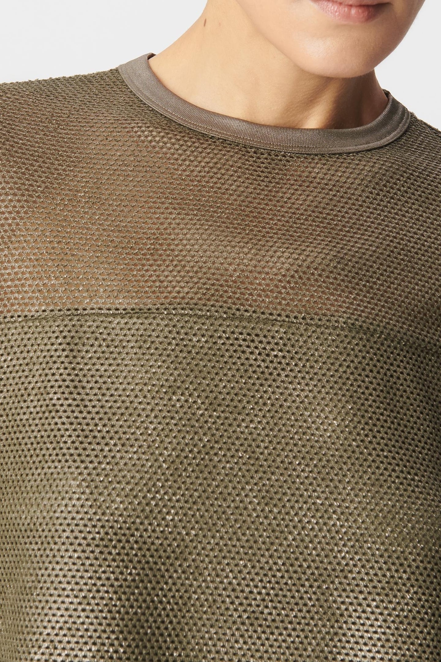 KHAKI COATED MESH SWEATSHIRT 4