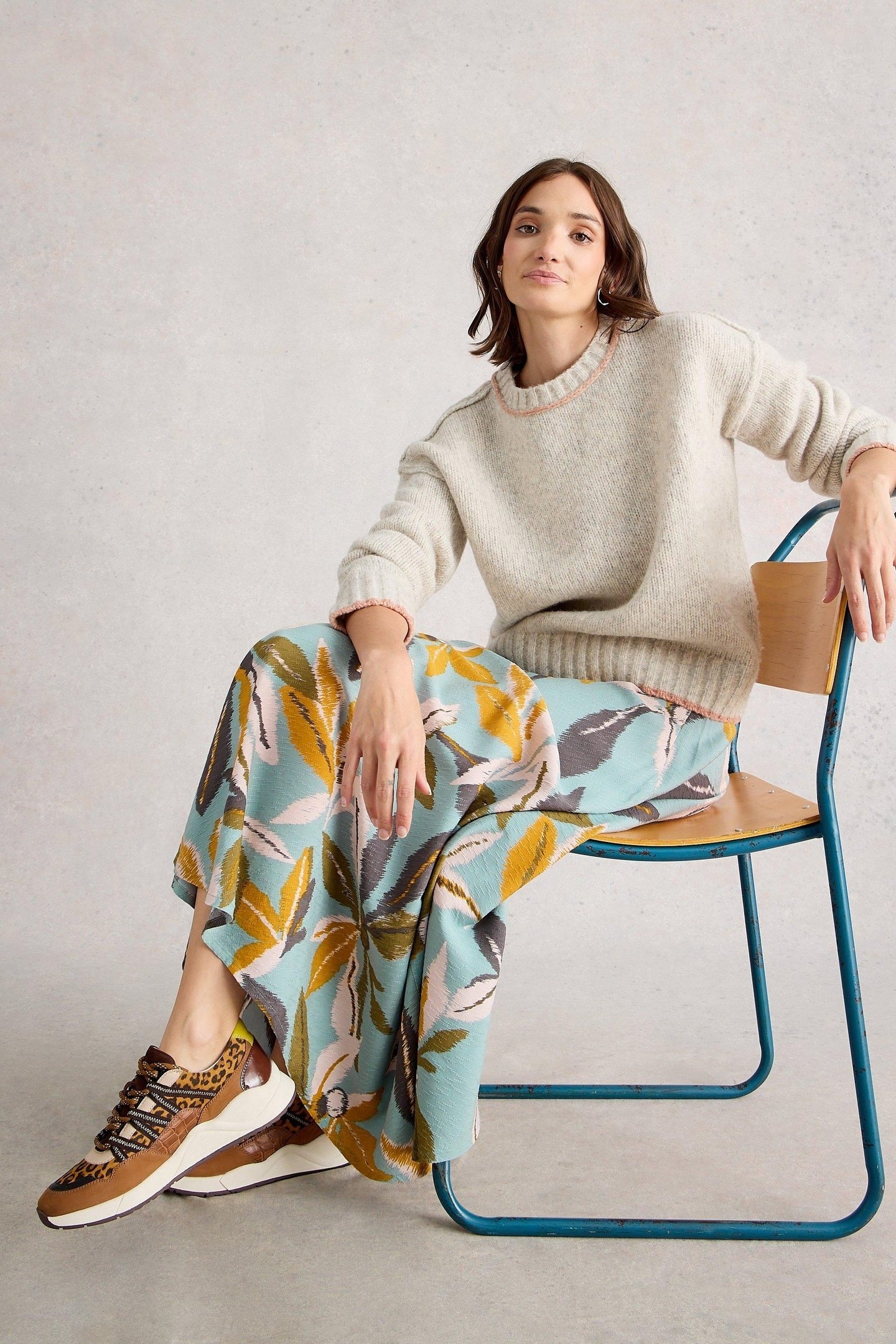 HOPE BIAS CUT MAXI SKIRT BLUE MULTI 5