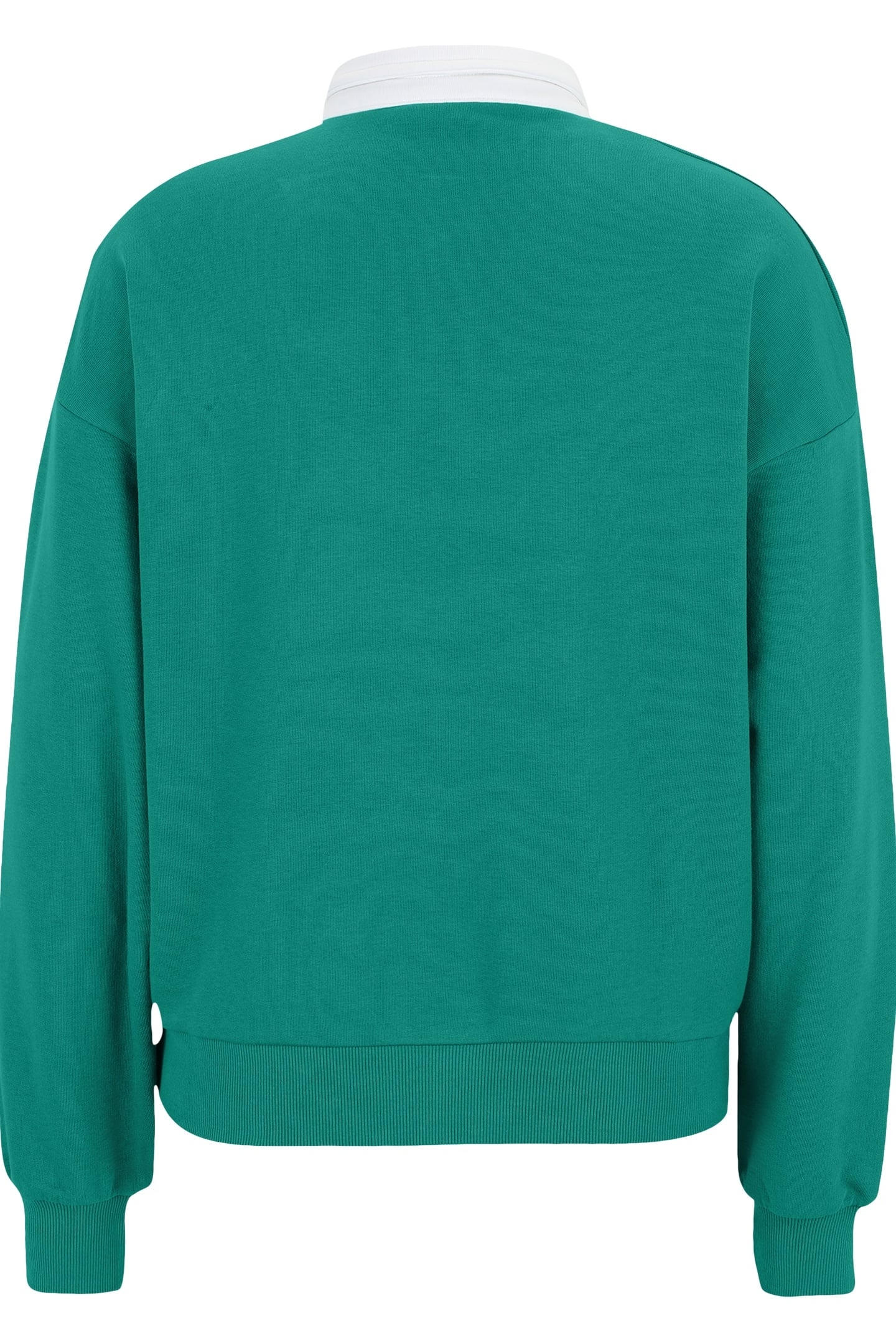 LANGOGNE OVERSIZED CROPPED POLO SWEAT FIR-BRIGHT WHITE 6