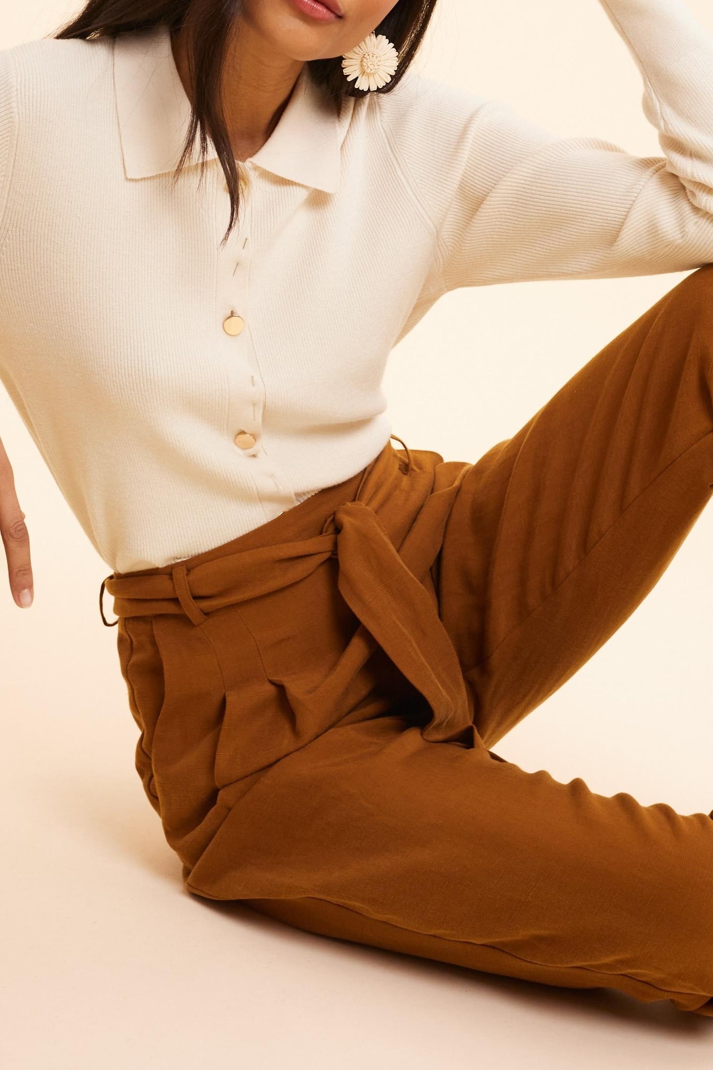 ECRU KNIT POLO COLLAR CARDIGAN ECRU 4