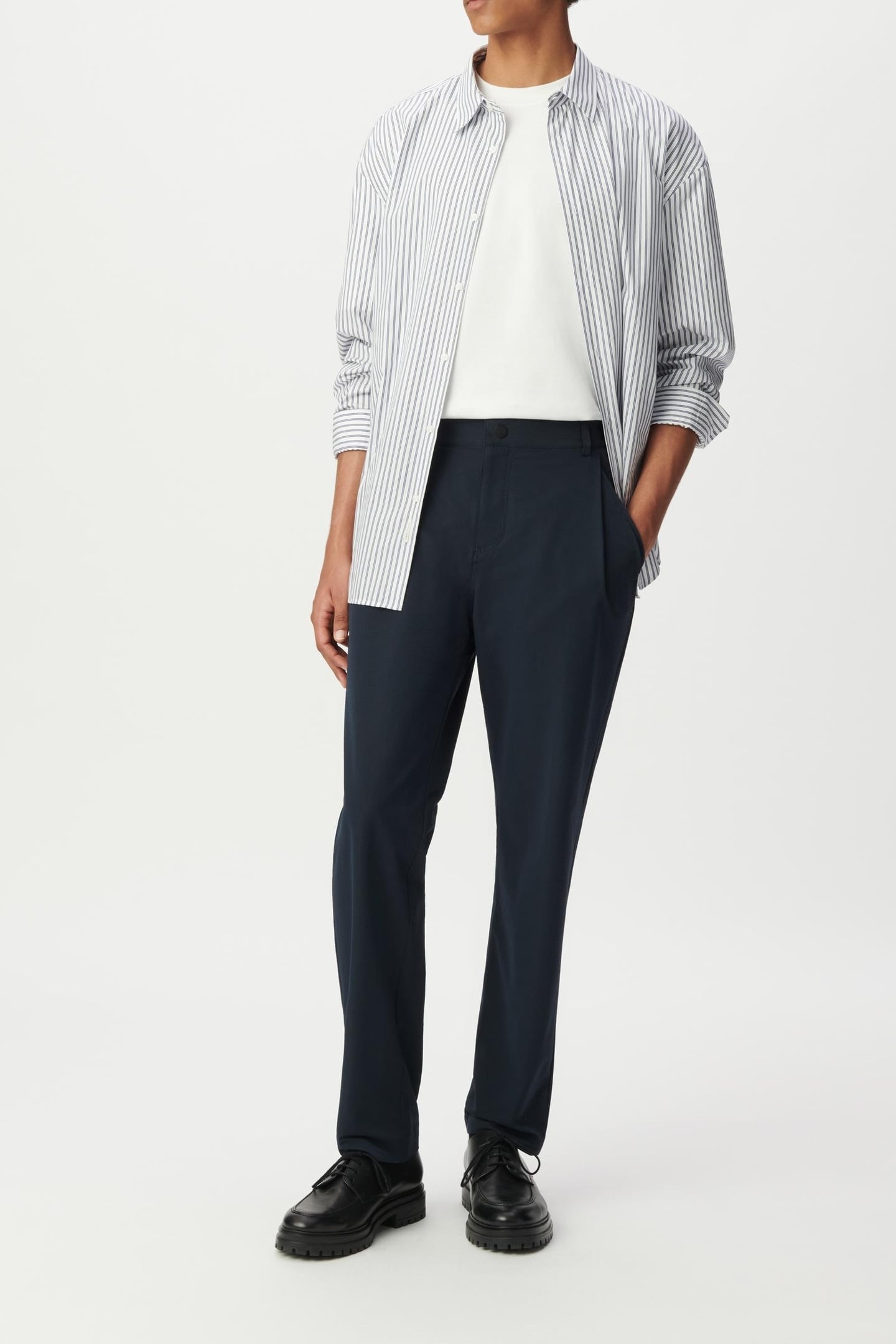 REGULAR BLUE STRIPED SHIRT 100% COTTON 3