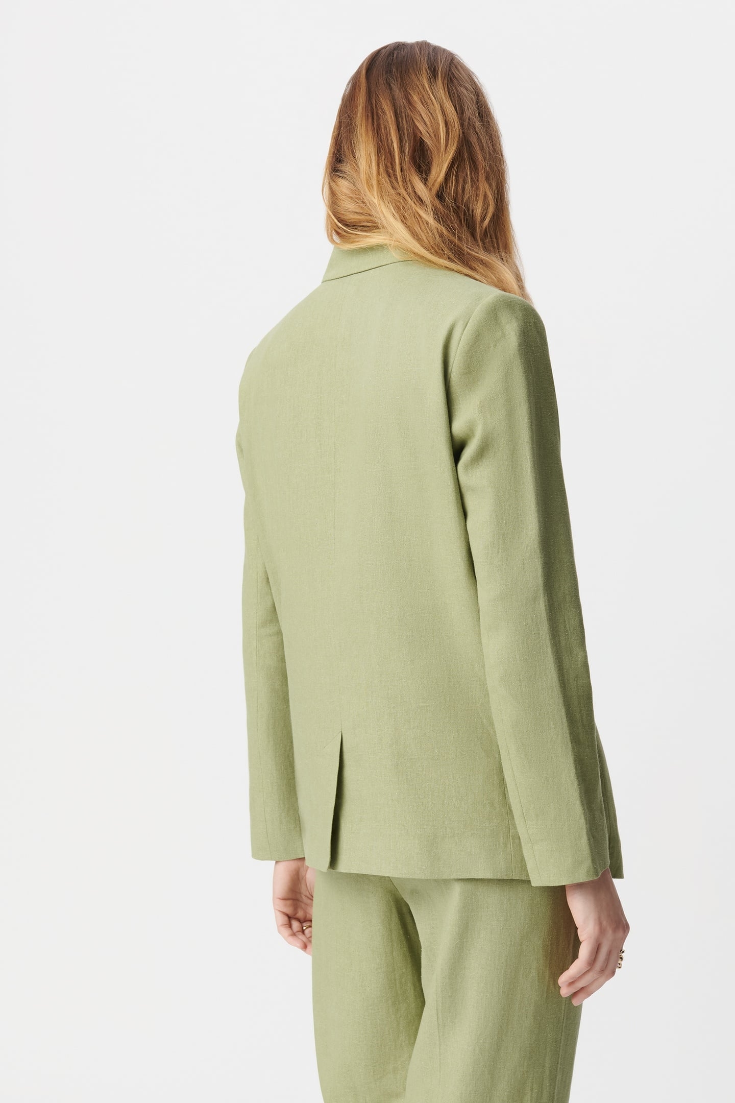 GREEN LINEN AND COTTON SUIT JACKET 3