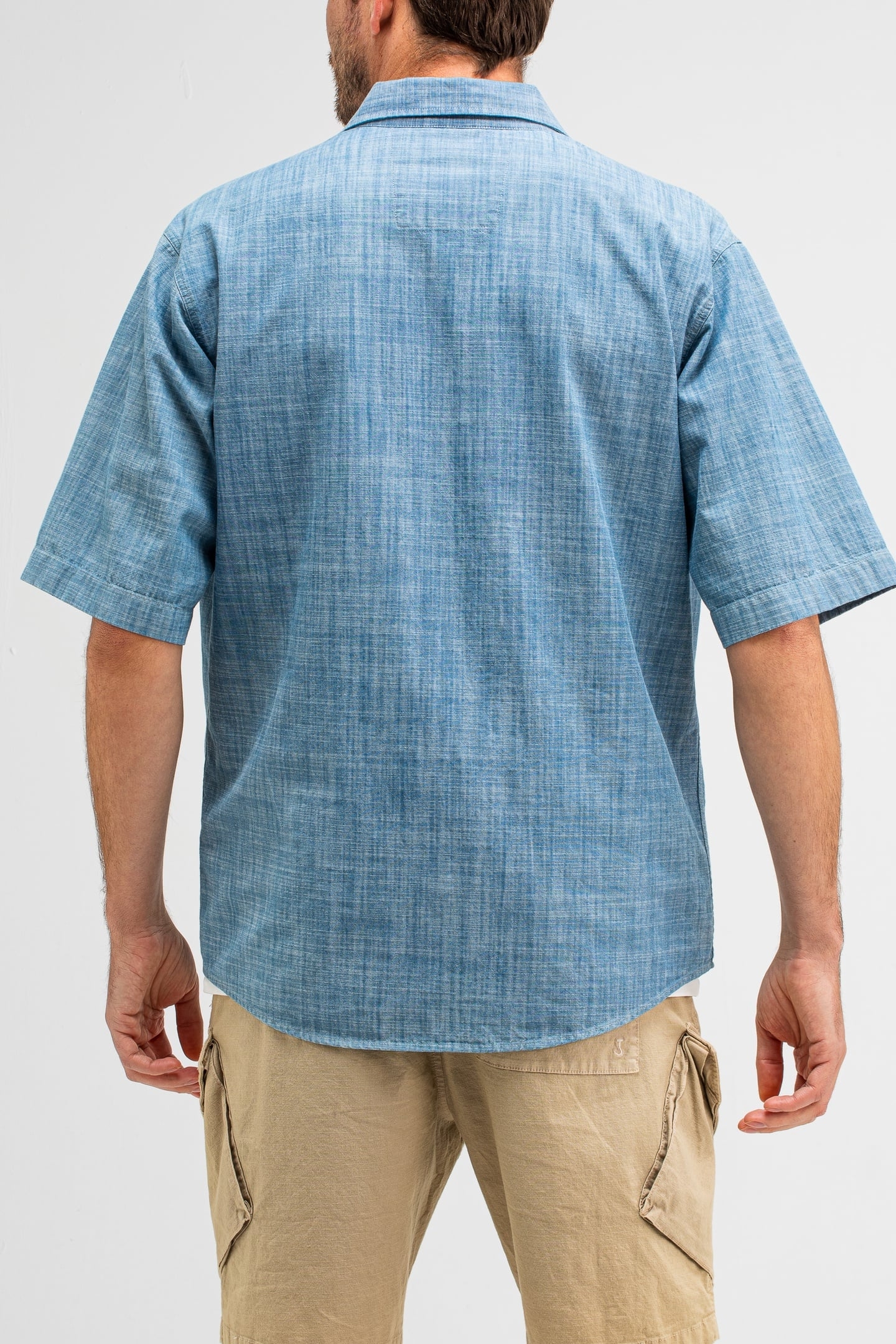 ANTHONY RESORT CHAMBRAY SHIRT SS SHARK BLUE 2