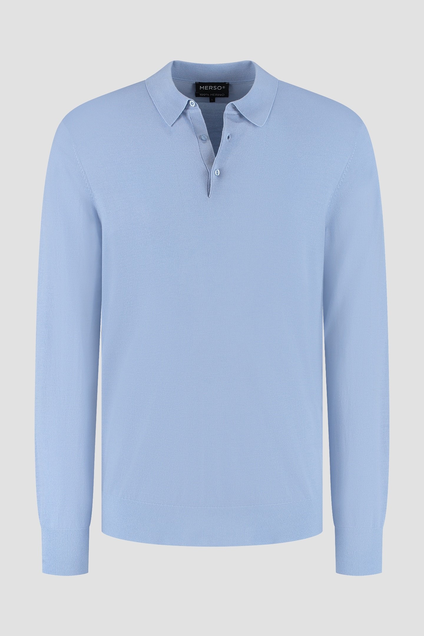 POLO LONG SLEEVE 100% MERINO ALPINE BLUE 5