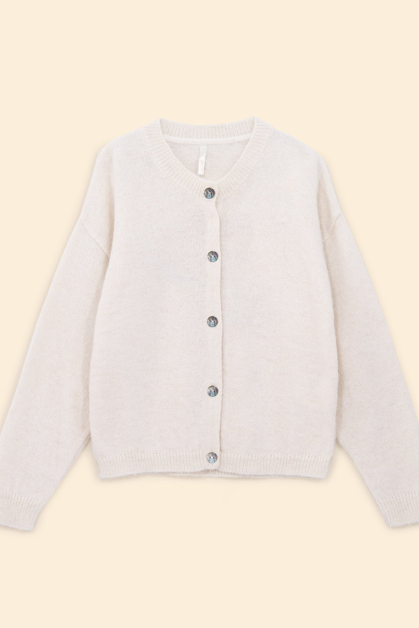 ECRU KNIT CARDIGAN WITH PALM TREES ON BACK OFF-WHITE 6