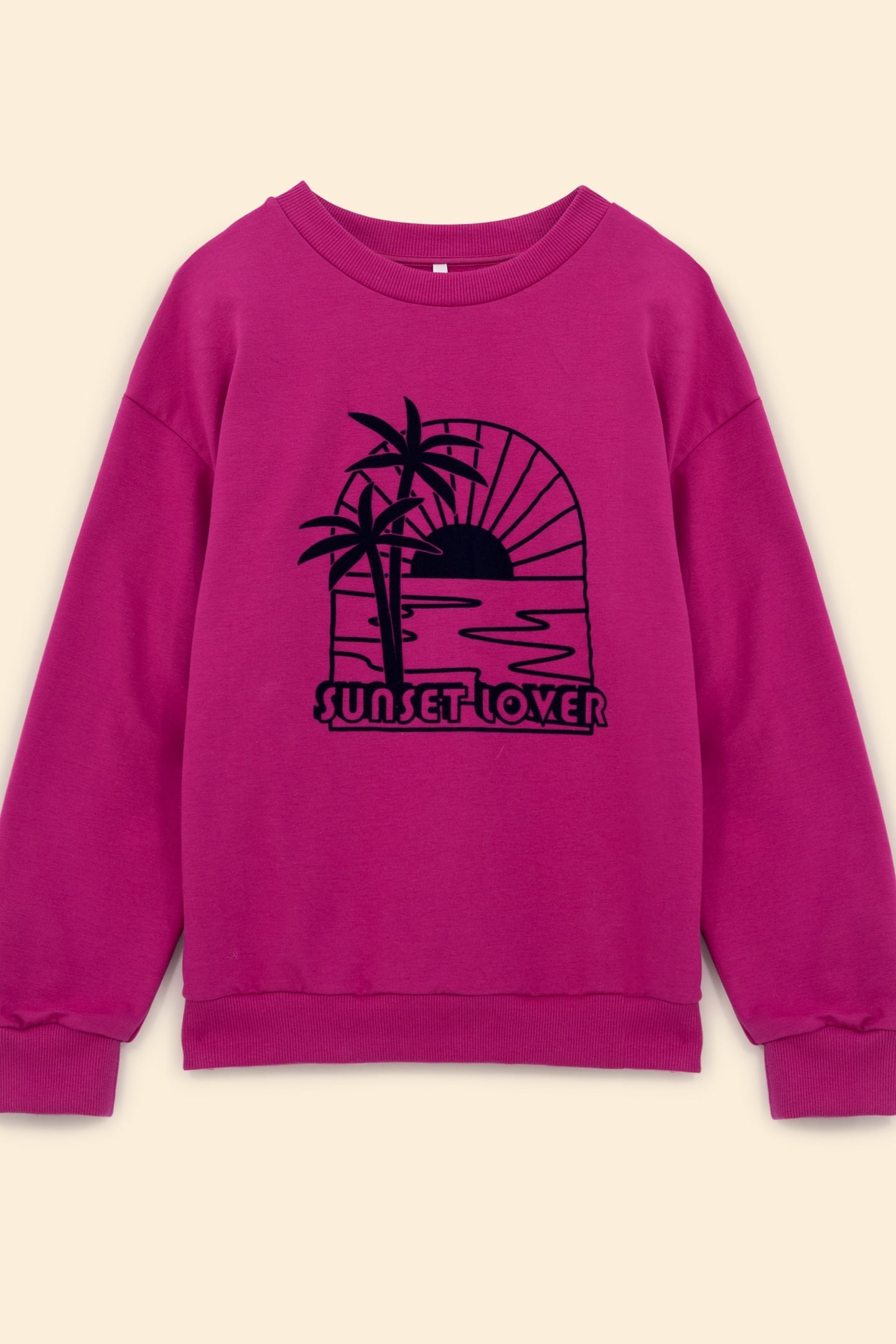 PINK FLOCKED VELOUR SUNSET SWEATSHIRT VIOLINE 5