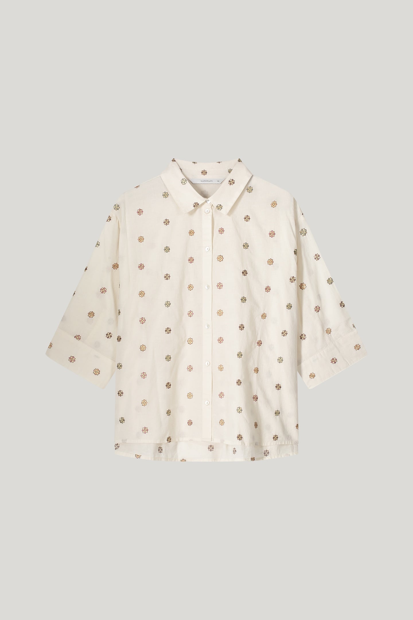 3/4 SLEEVE BLOUSE SCATTERED EMBOIDERYY IVORY 4