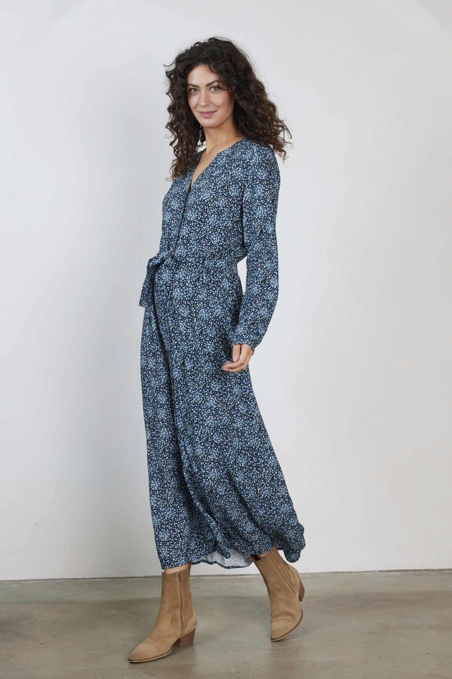 DRESS JOYFUL DARK BLUE FUJI XS PRINT 2