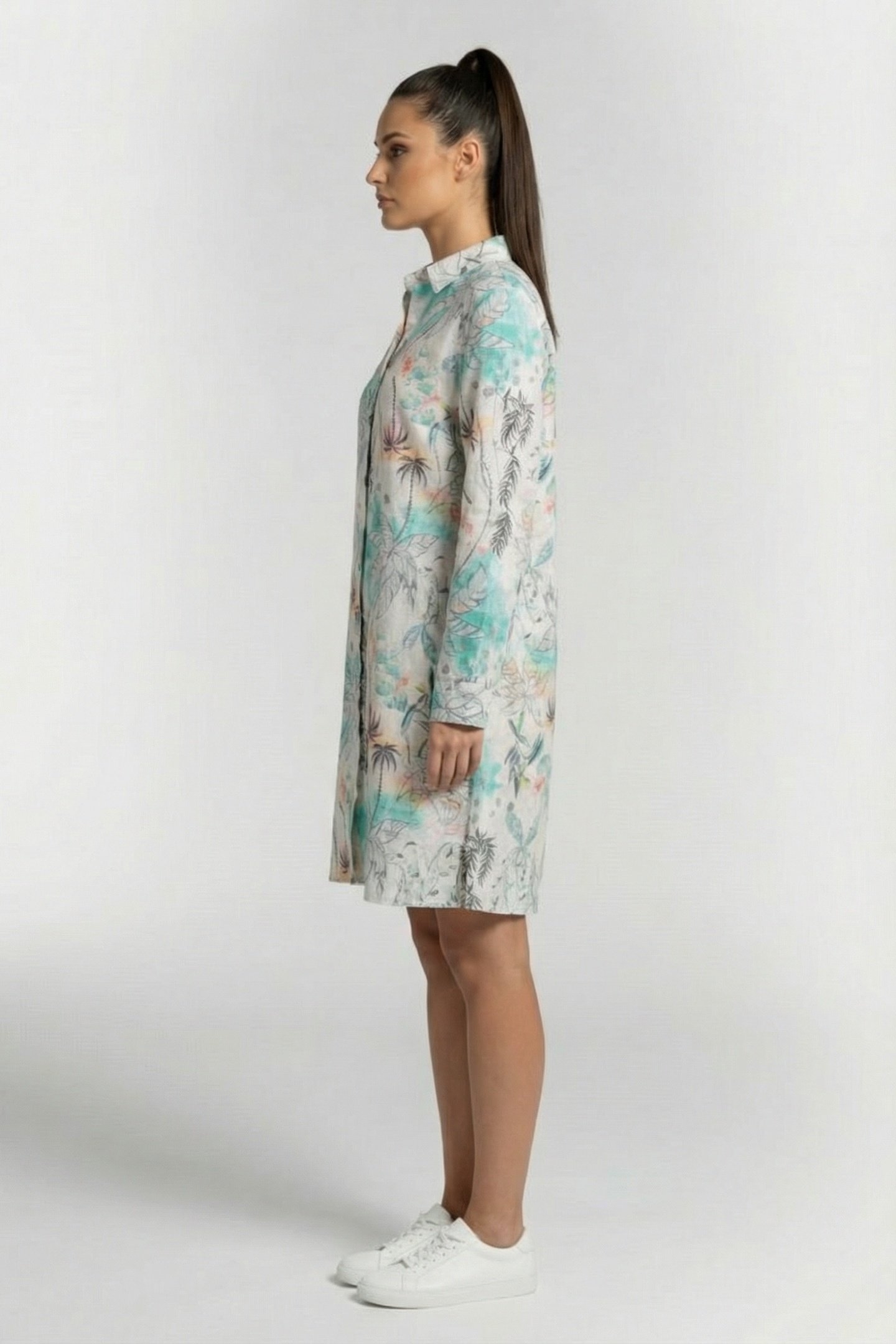 TUNIC CHILL OUT IN OFFWHITE WITH PALM FESTIVAL PRINT. 3
