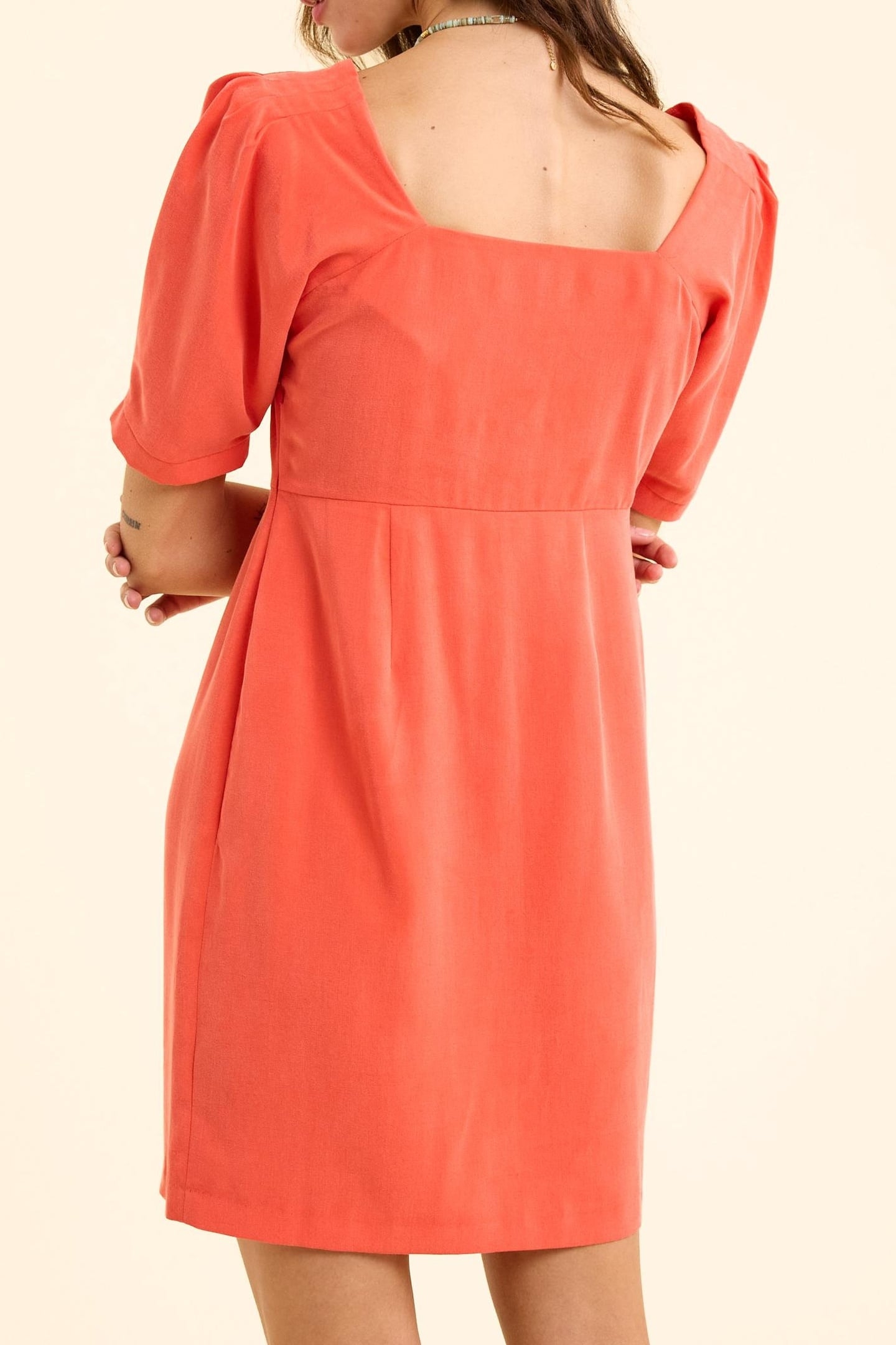 RED SHORT DRESS WITH HEART NECKLINE CURRANT 5