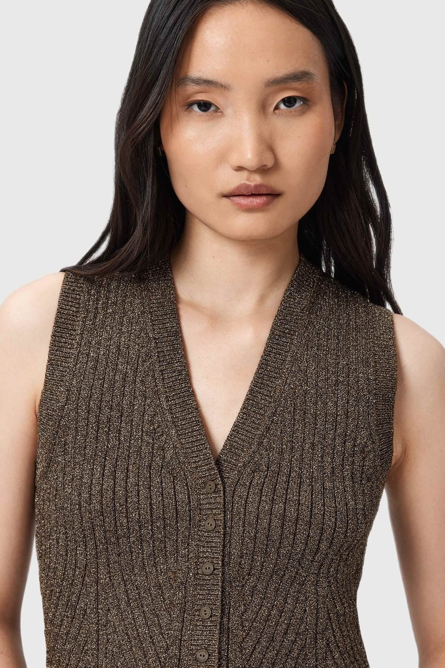 CRUZ SHINE WAISTCOAT BRONZE BROWN 6