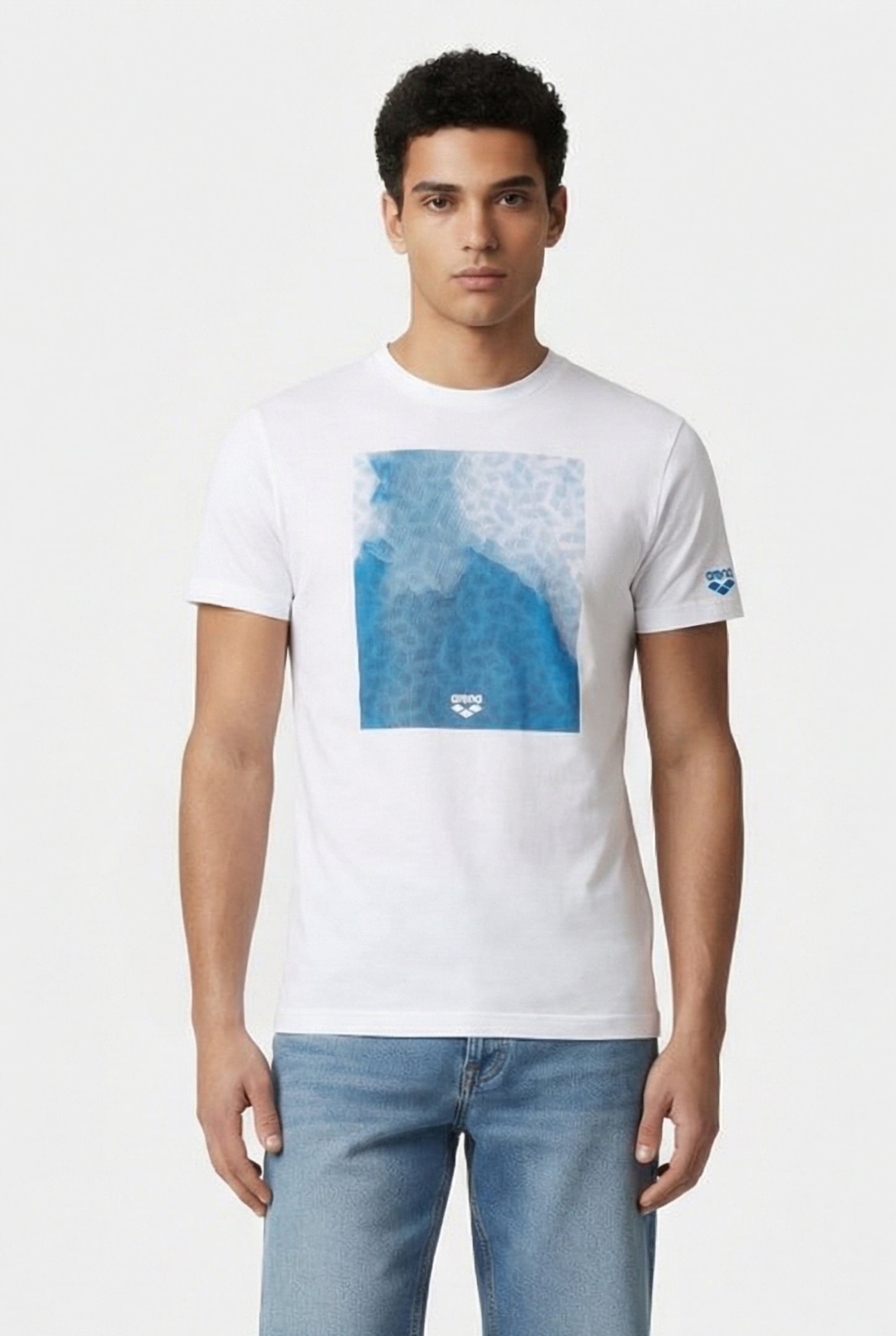 MEN'S T-SHIRT SOLID COTTON WHITE-WATER MONOGRAM 1