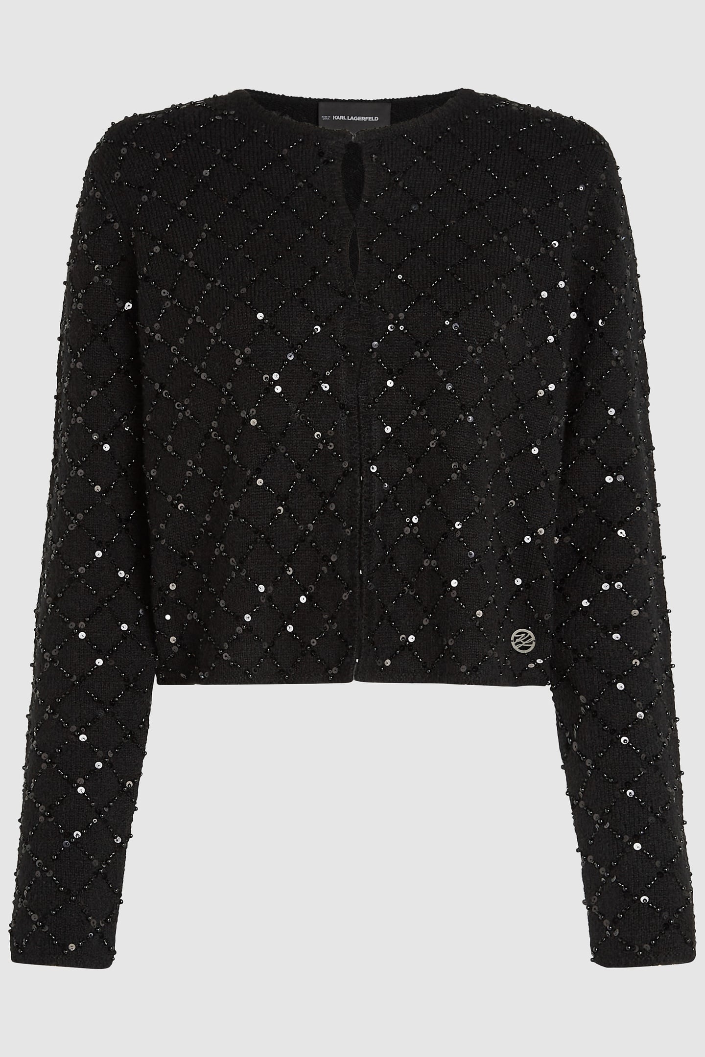 BLACK EMBELLISHED KNIT CARDIGAN 5