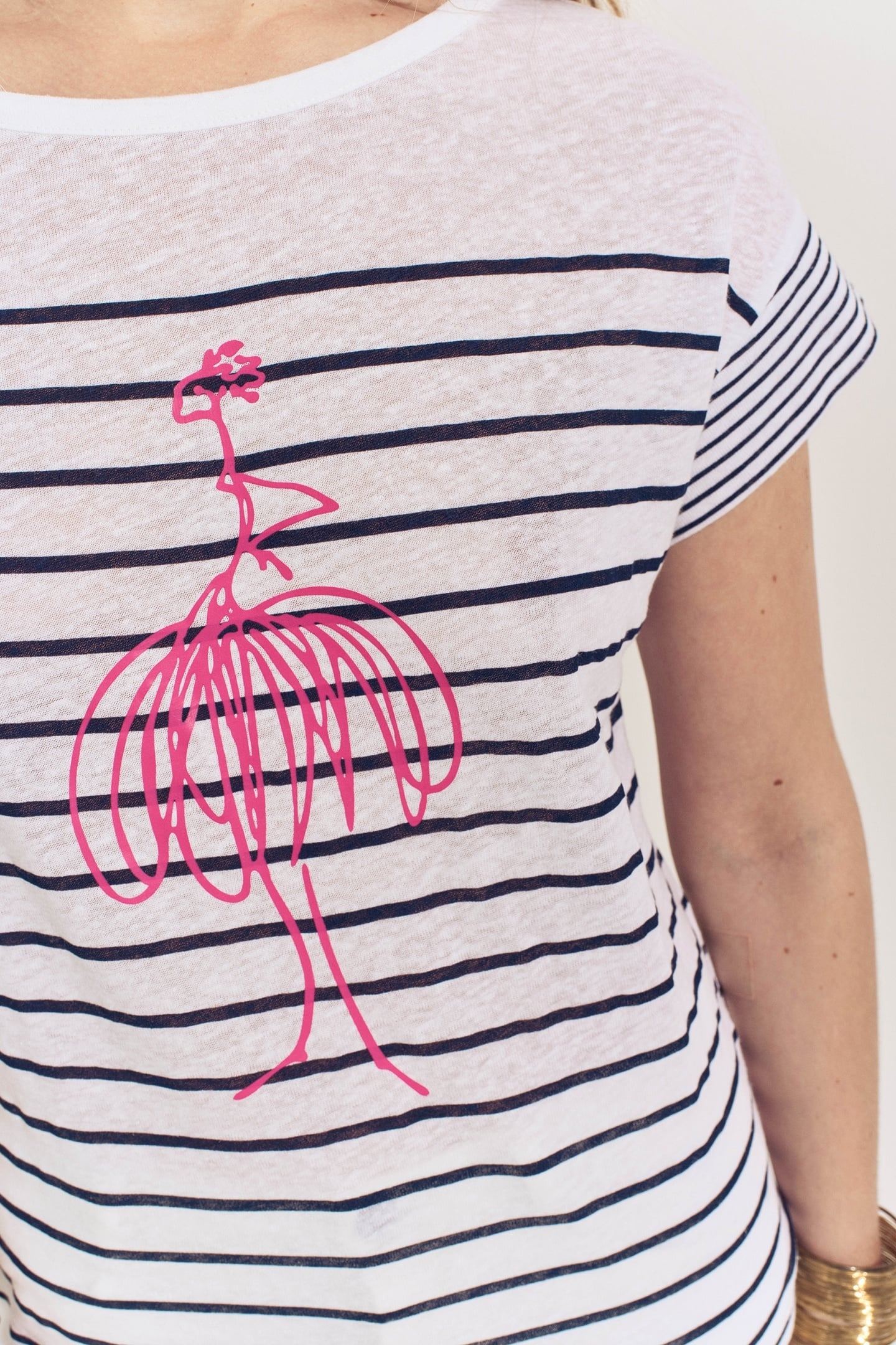 MOLLY- WHITE NAVY STRIPE T-SHIRT & DANCER 3