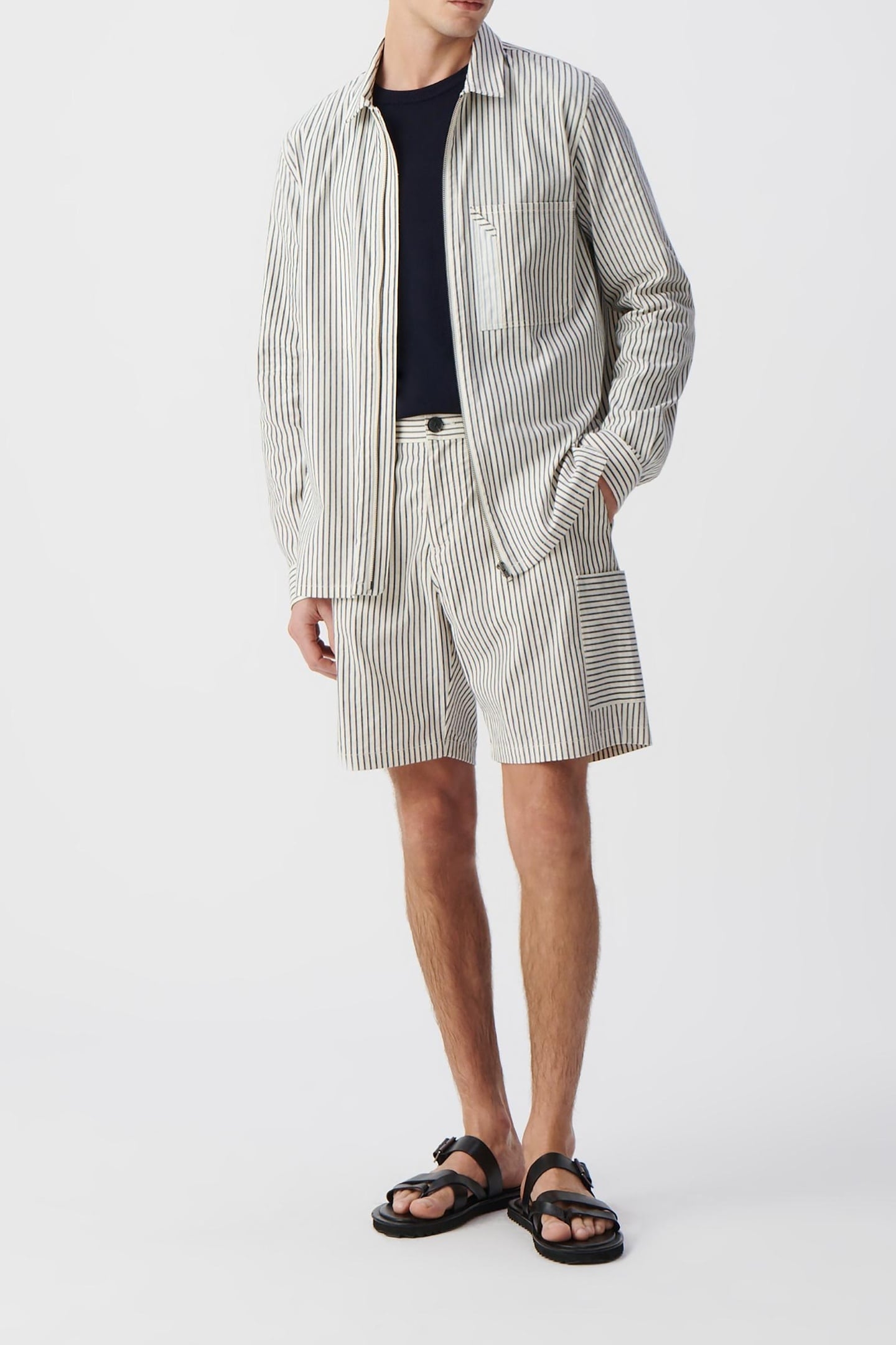 INK STRIPED REGULAR OVERSHIRT 1