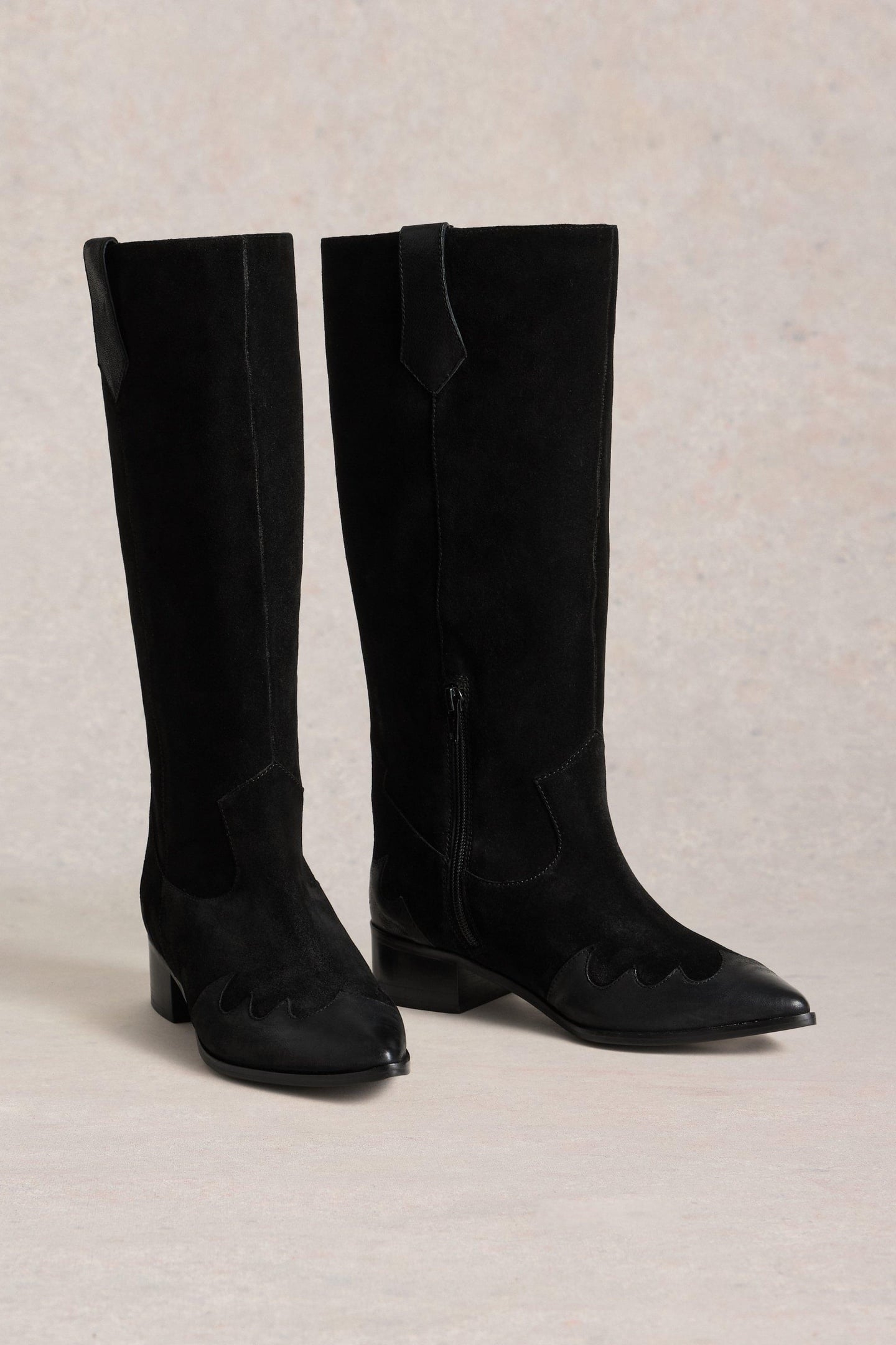 WHITNEY WESTERN KNEE HIGH BOOT PURE BLACK 1