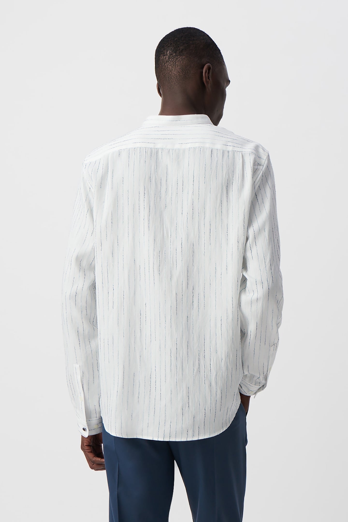 WHITE REGULAR SHIRT WITH EMBROIDERED STORM STRIPES 3