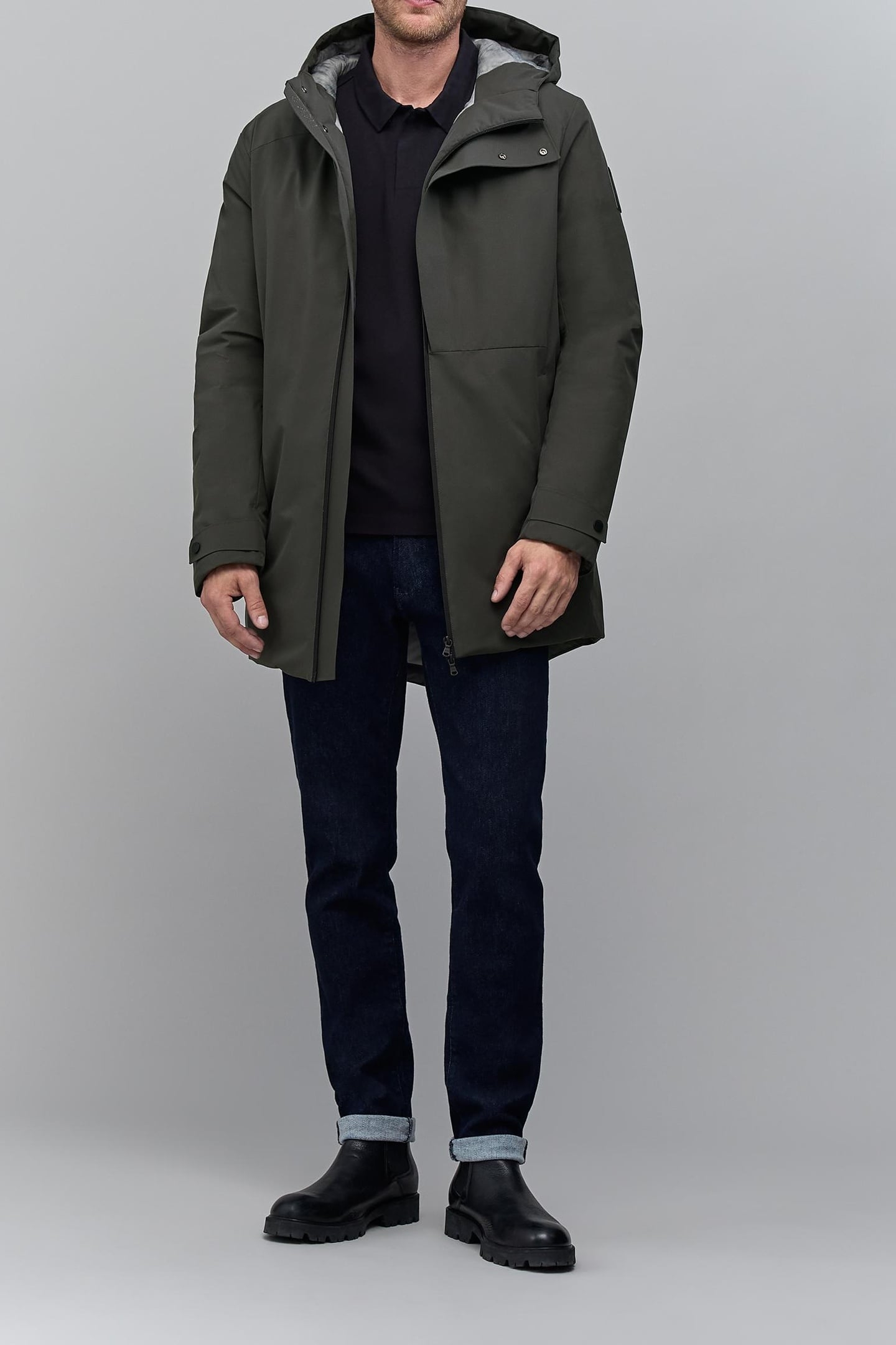 PARKA DARK GREEN INTERIOR MARBLE PRINT WATERPROOF HOMME 1