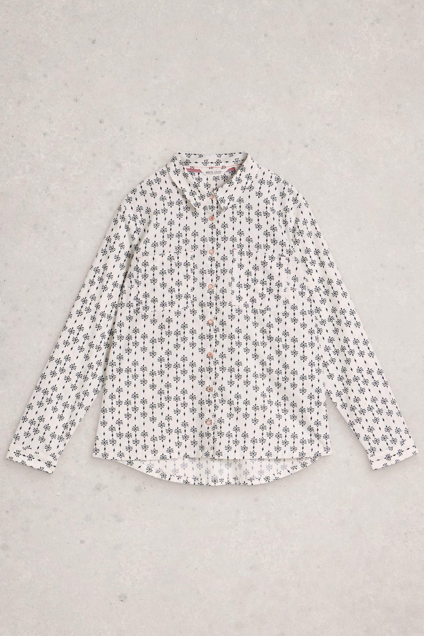 SOPHIE ORGANIC COTTON SHIRT WHITE PRINT 3