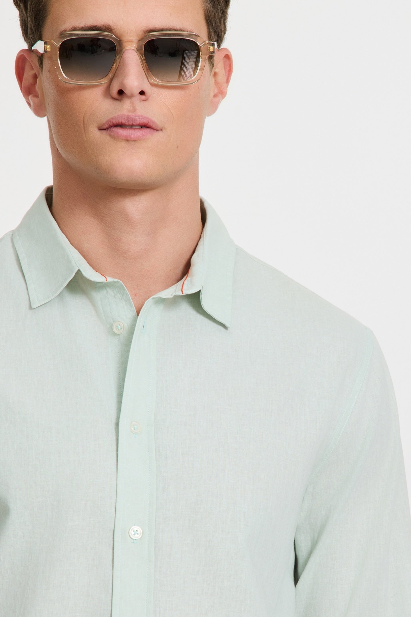 RICK LINEN LONG SLEEVE SHIRT SOLID GREEN SEAFOAM 8
