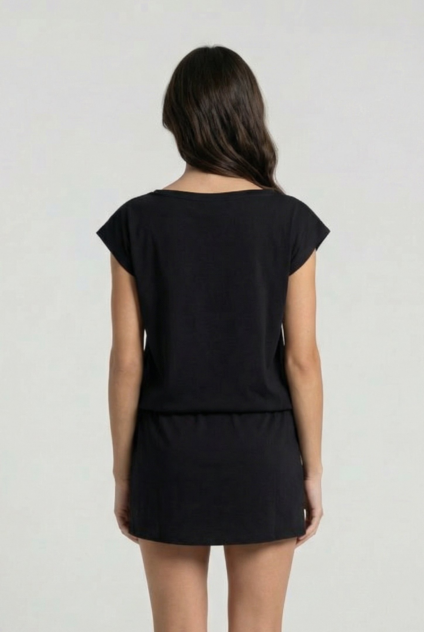 WOMEN'S ARENA LOGO DRESS BLACK-WHITE 2