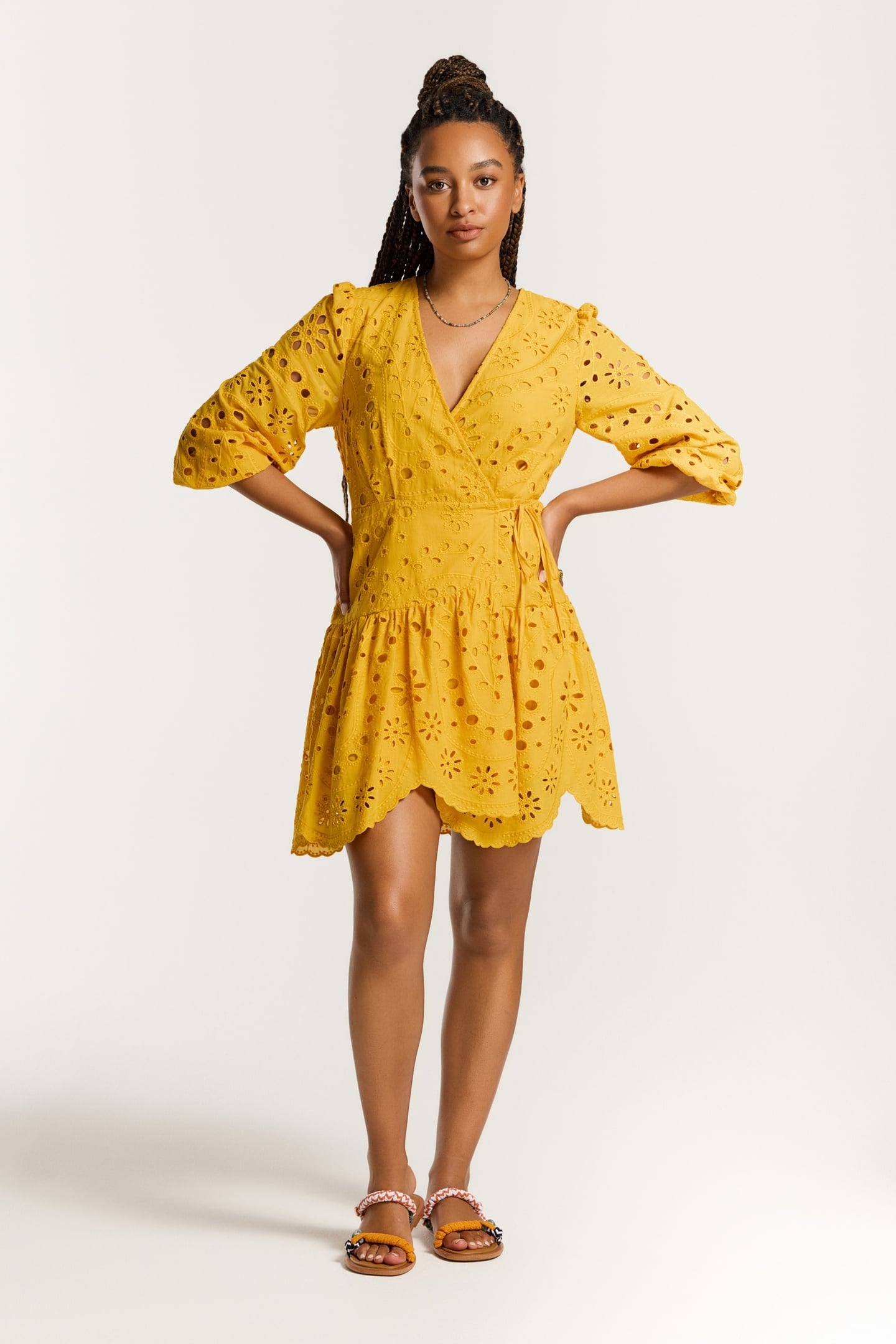 JOELLE DRESS PAISLEY BRODERIE YELLOW PAISLEY BRODERIE 1
