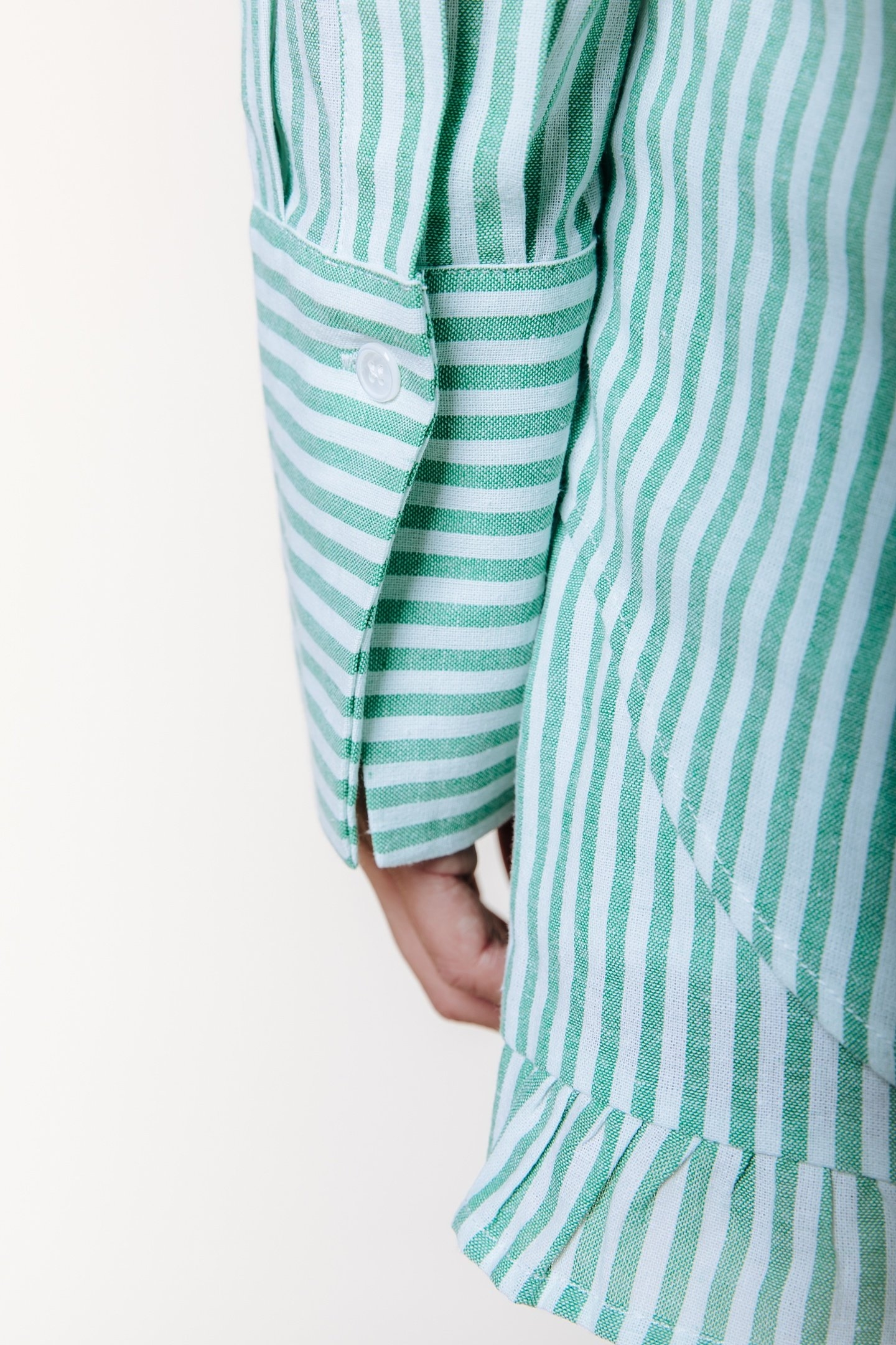 TALIA STRIPED DROPPED SHOULDER BLOUSE BRIGHT GREEN 4