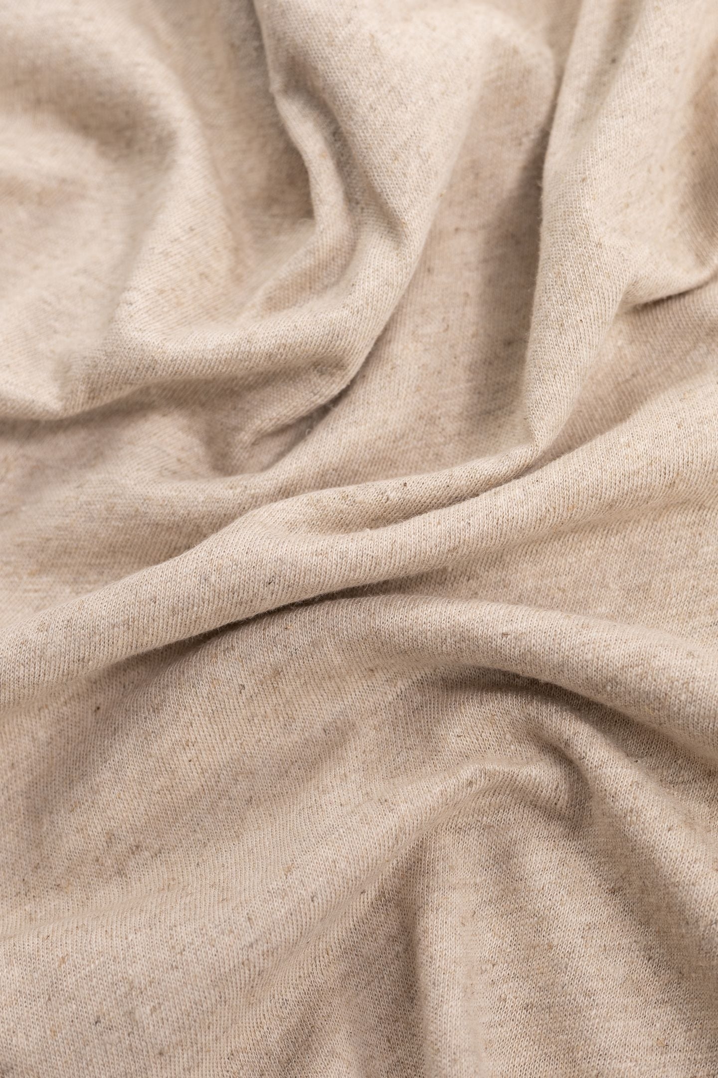 BEIGE MARL COTTON AND LINEN T-SHIRT 6