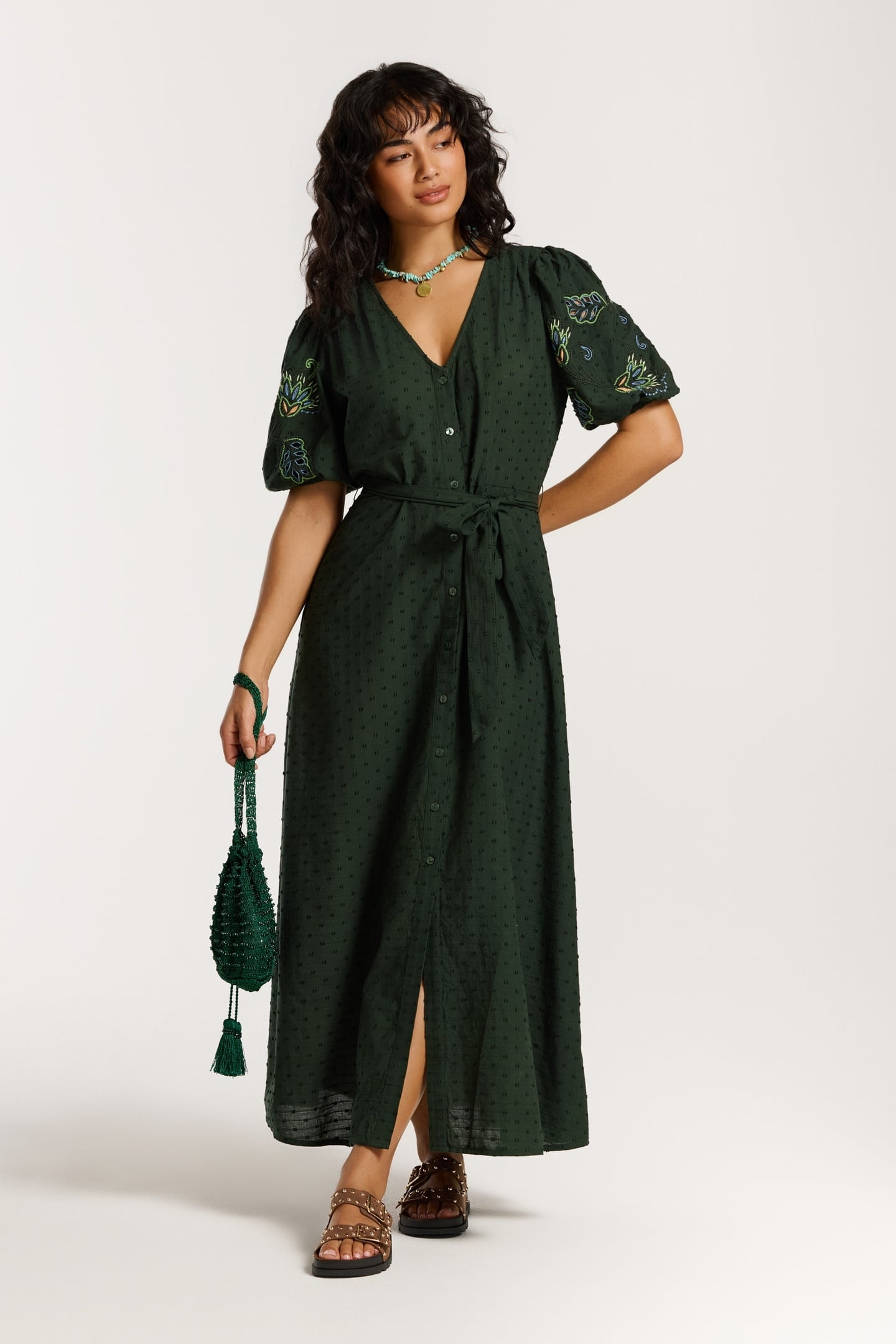 JOSEPHINE DOBBY DRESS GREEN PINES DOBBY 1